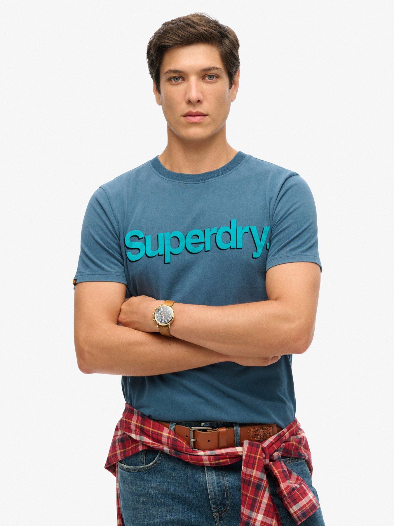  image of superdry-original-classic-core-logo-t-shirt-blue