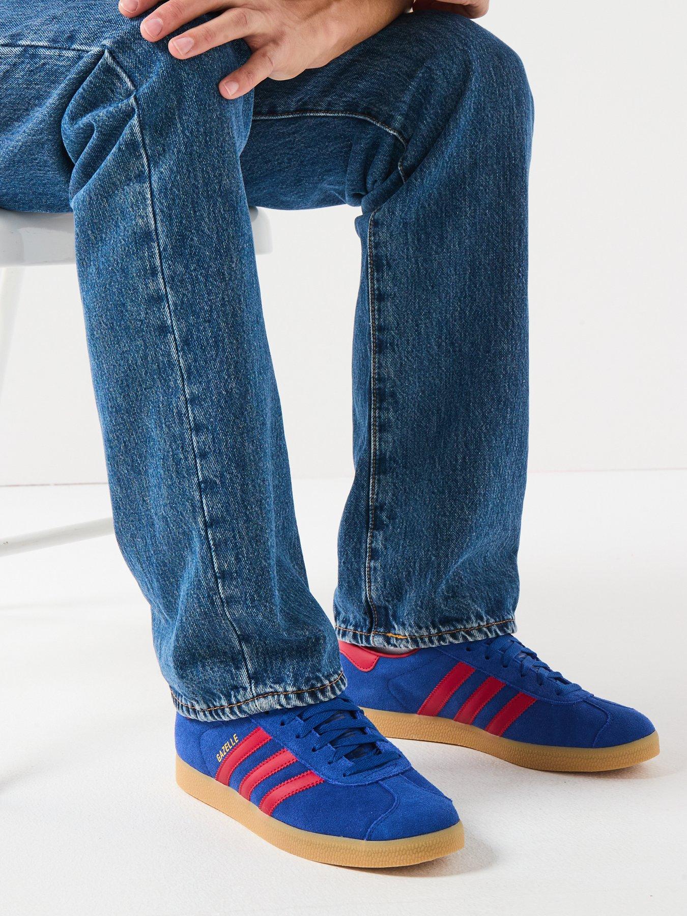 adidas Originals Men's Gazelle Trainers - Blue/red