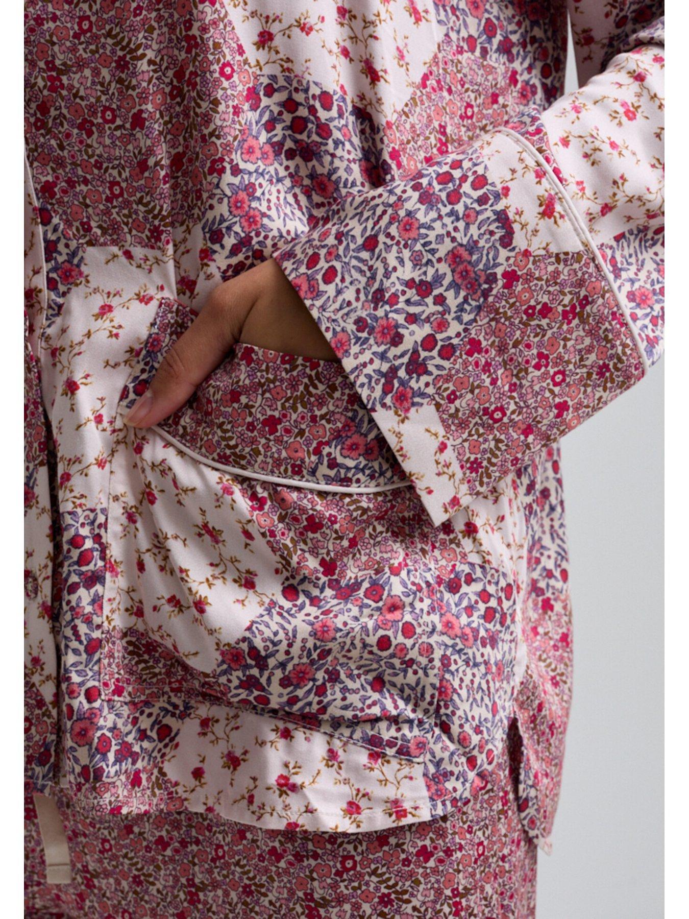  image of lily-lionel-evie-long-sleeve-aster-patchwork-print-long-pyjama-pink