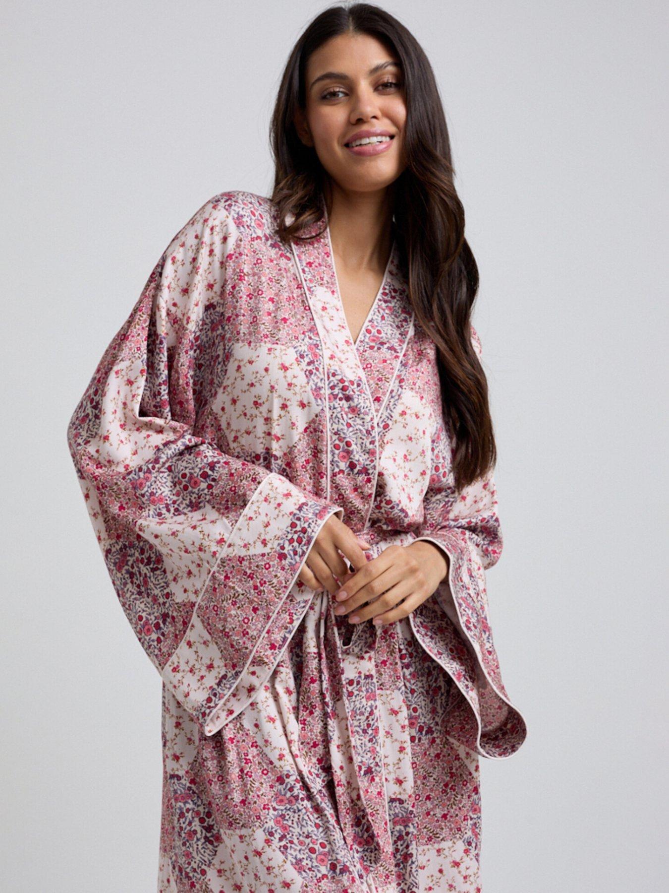  image of lily-lionel-corina-aster-patchwork-print-robe-pink