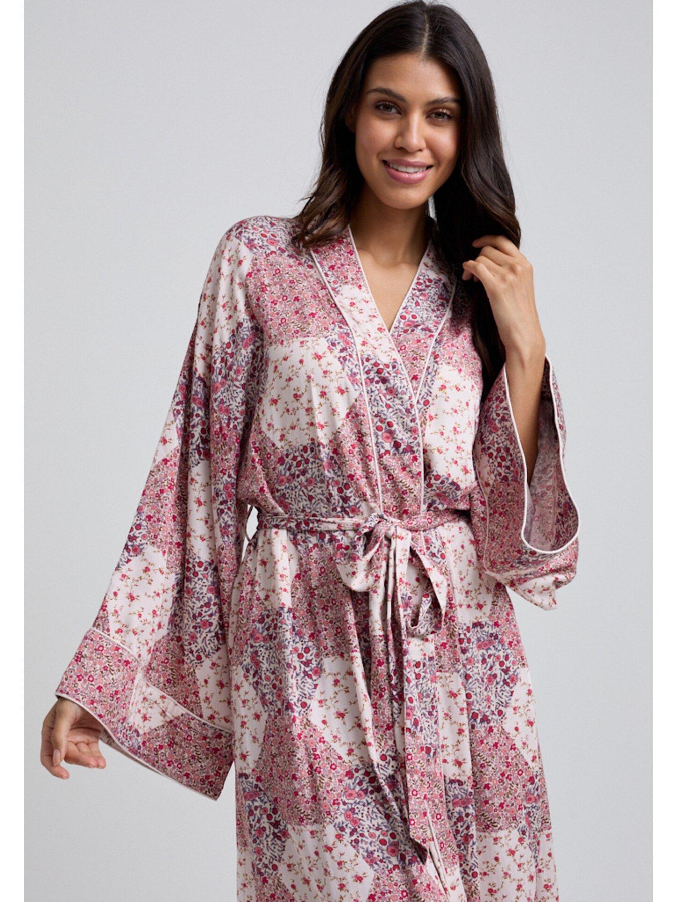  image of lily-lionel-corina-aster-patchwork-print-robe-pink