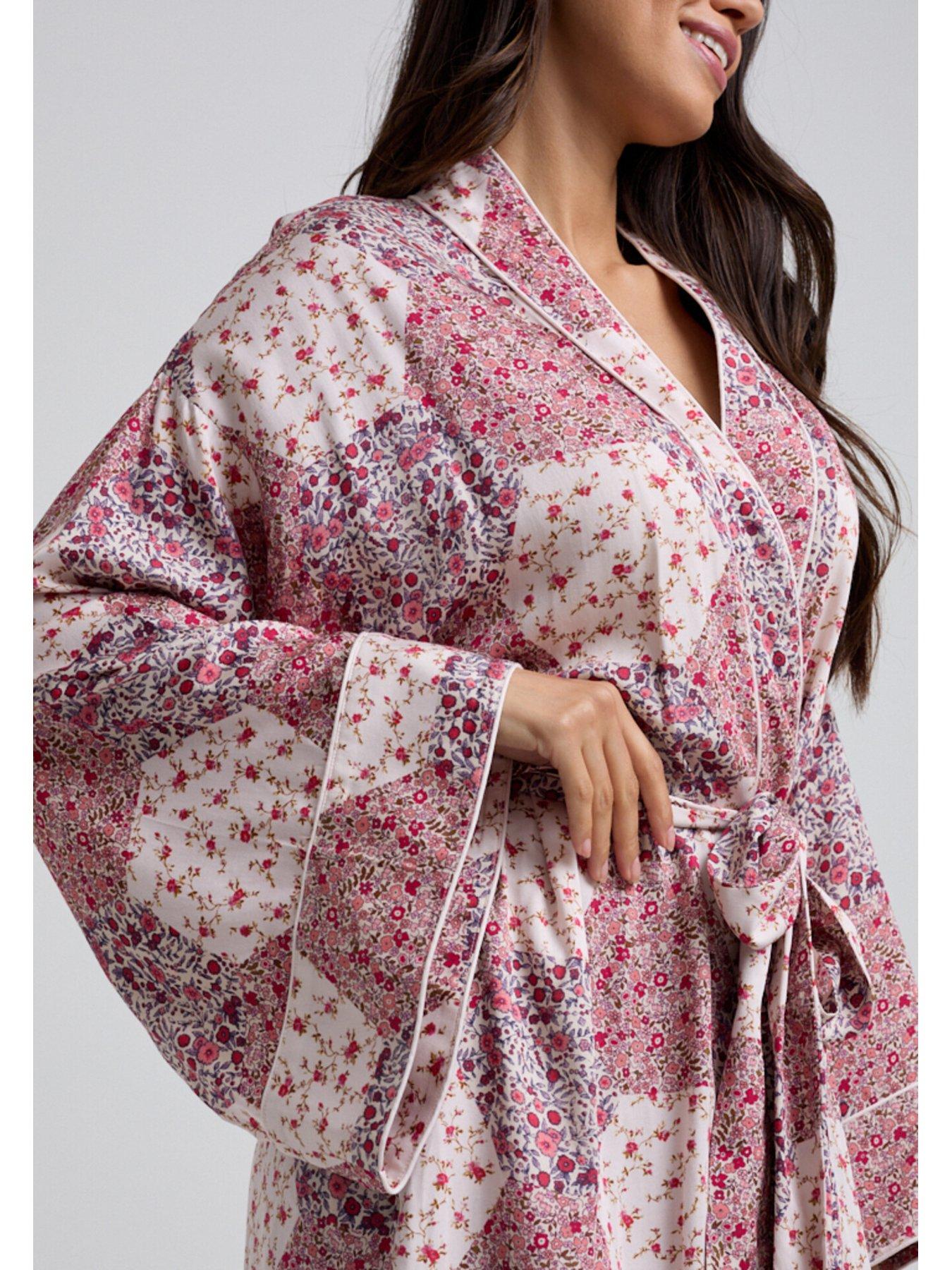  image of lily-lionel-corina-aster-patchwork-print-robe-pink