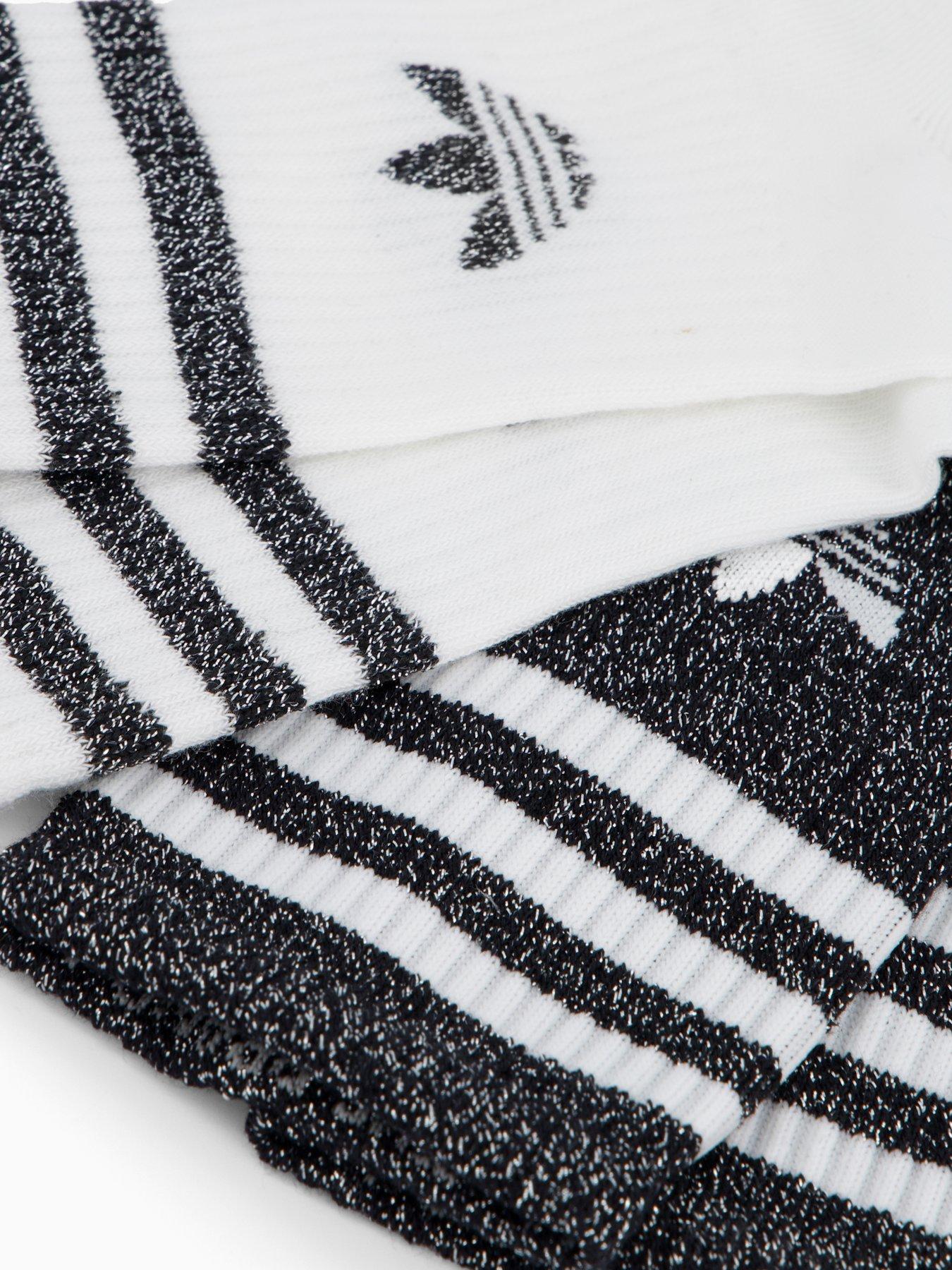 Image 4 of 4 of adidas Originals Women's 3 Stripe Glitter Crew Socks 2 Pack