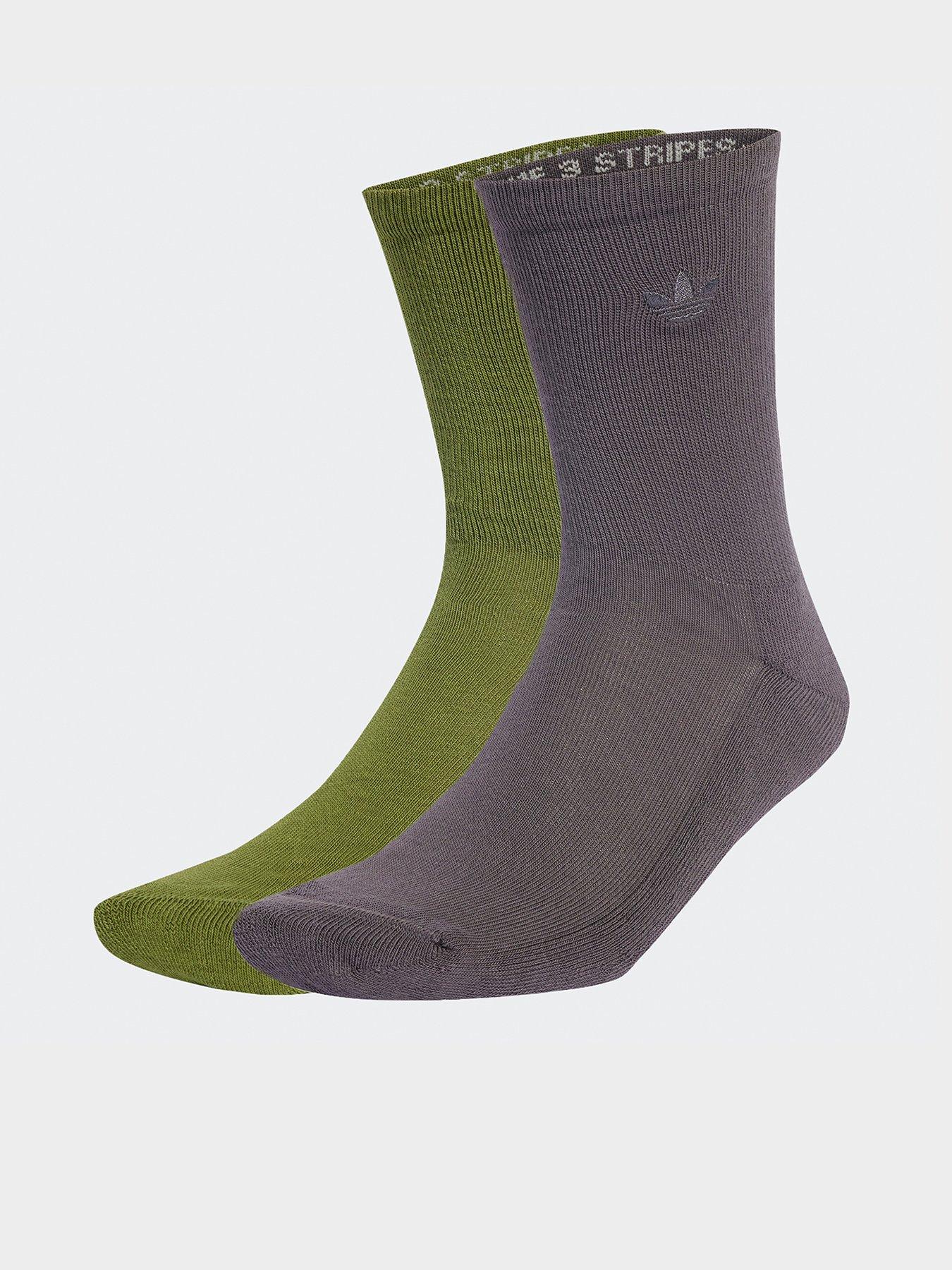 adidas Originals Unisex 2-Toned Crew Socks 2 Pack- Green