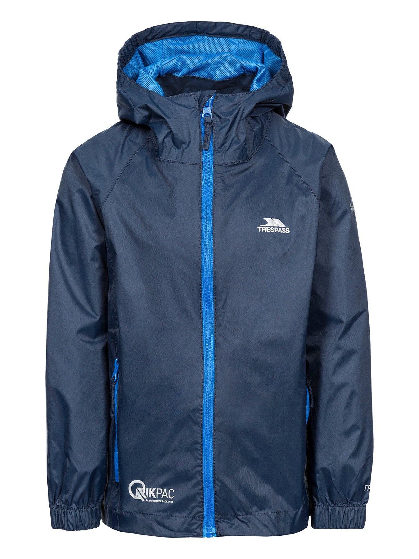 Trespass Kids Qikpac Jacket Unisex Packaway Jacket Tp75 - Navy
