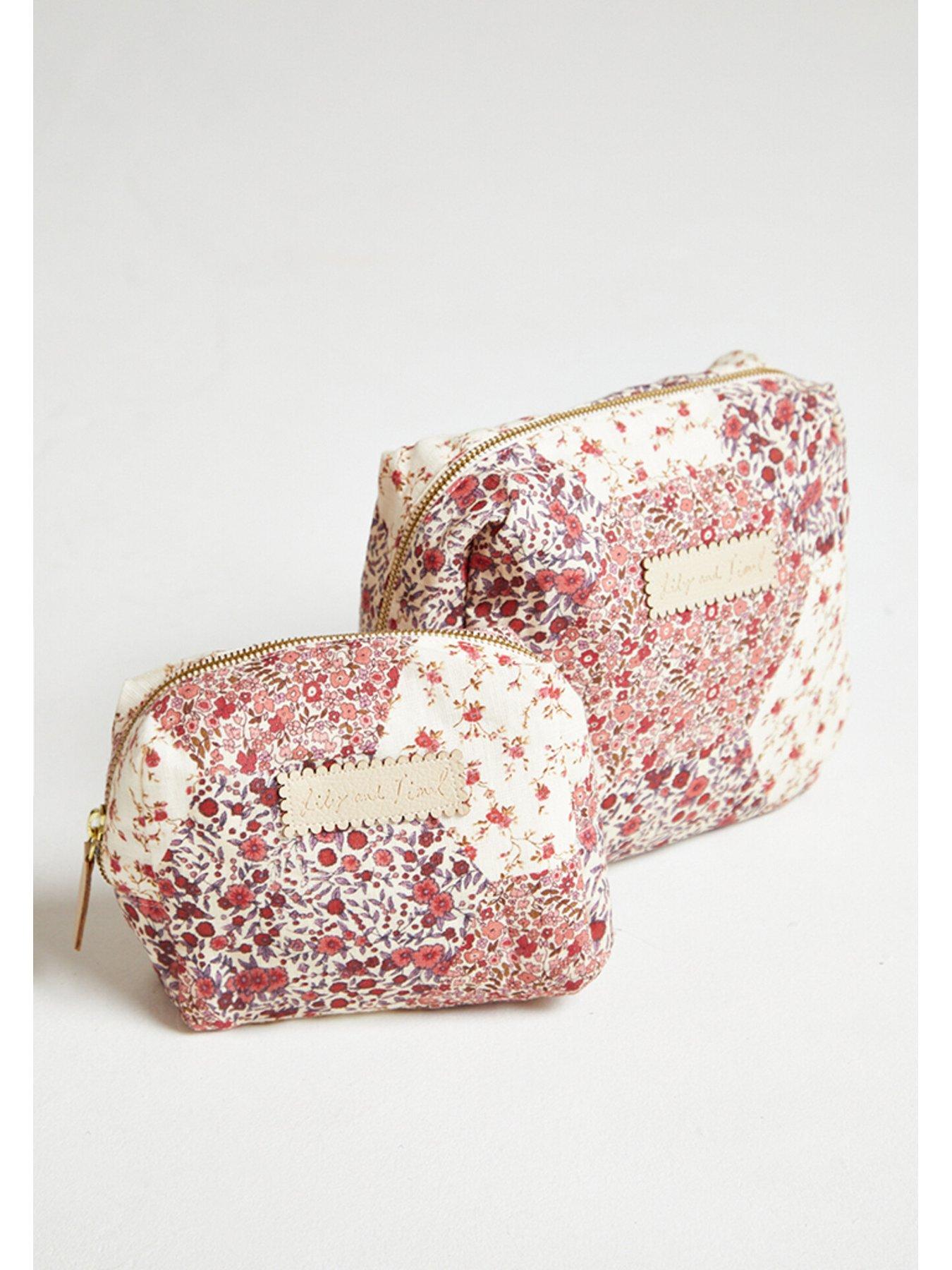  image of lily-lionel-nola-aster-patchwork-print-wash-bag-pink