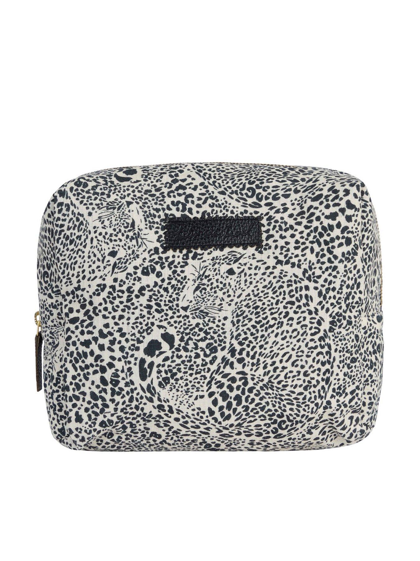 undefined Nola Hidden Leopard Print Wash Bag  - Cream