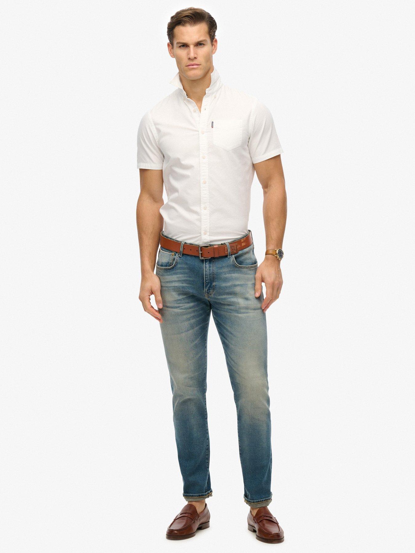  image of superdry-oxford-short-sleeve-shirt-white