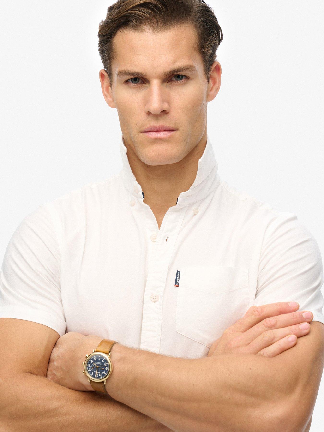  image of superdry-oxford-short-sleeve-shirt-white