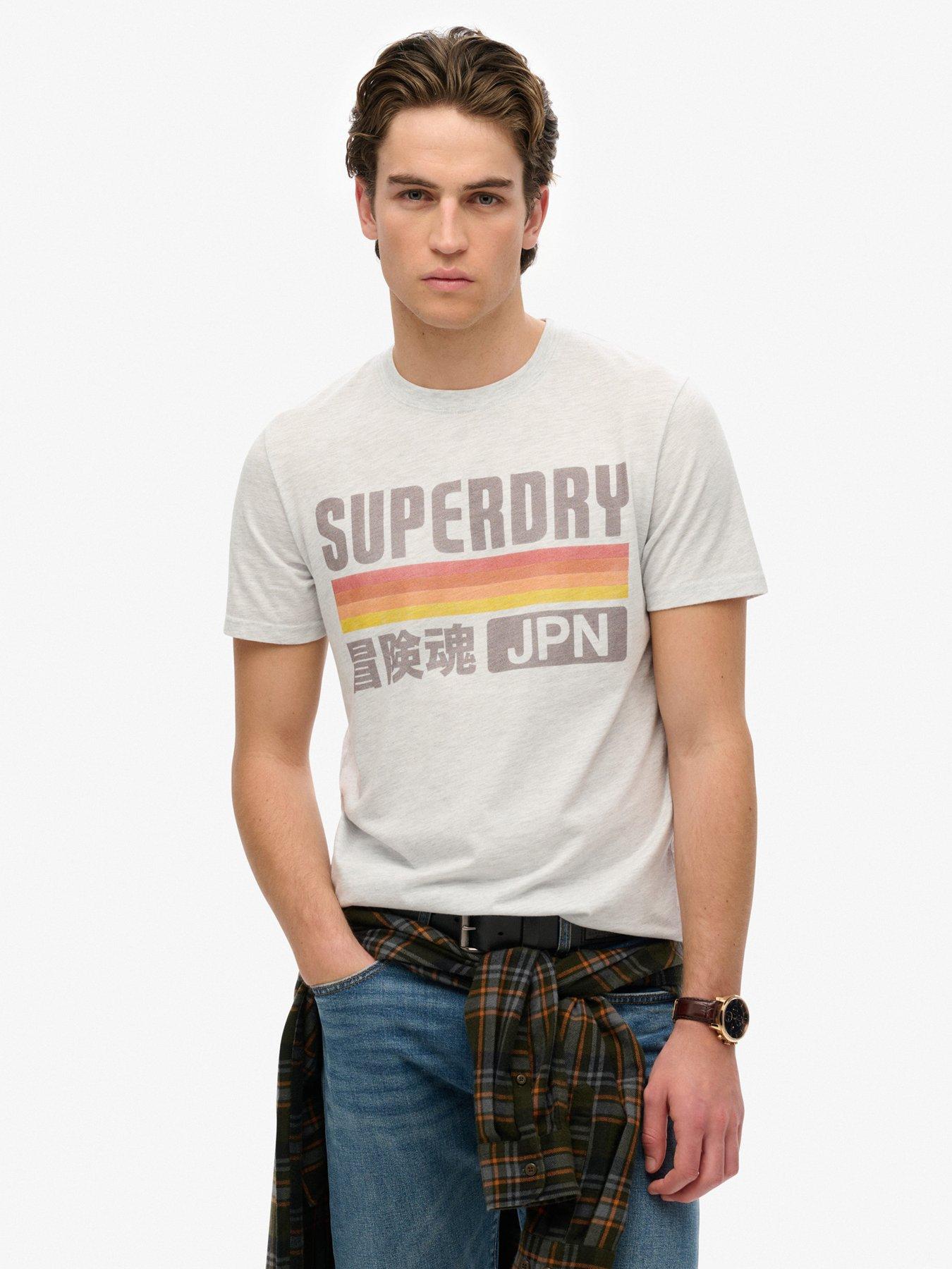 undefined Japan Stripe Print Relaxed T-Shirt - Grey