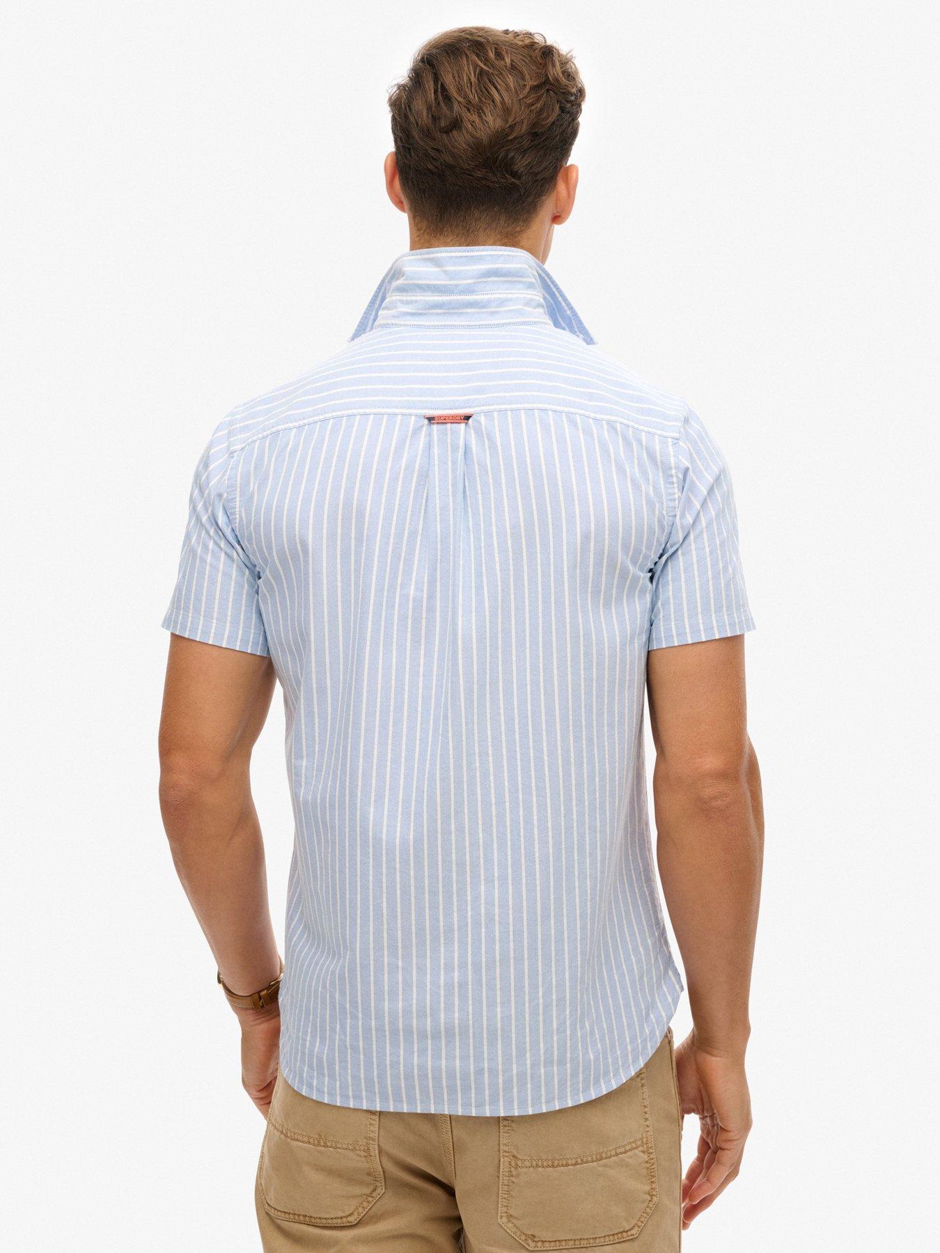  image of superdry-oxford-short-sleeve-shirt-blue