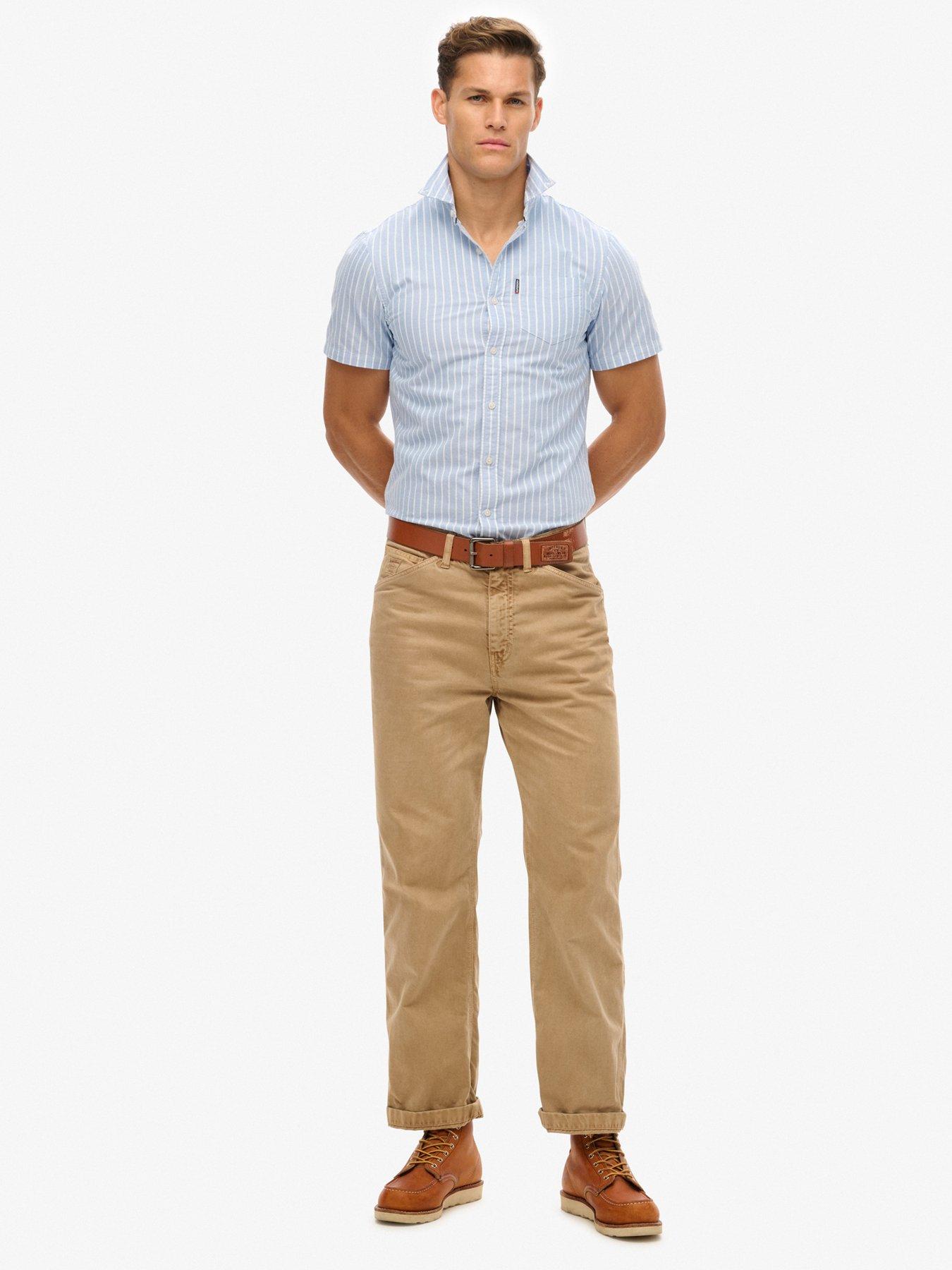  image of superdry-oxford-short-sleeve-shirt-blue