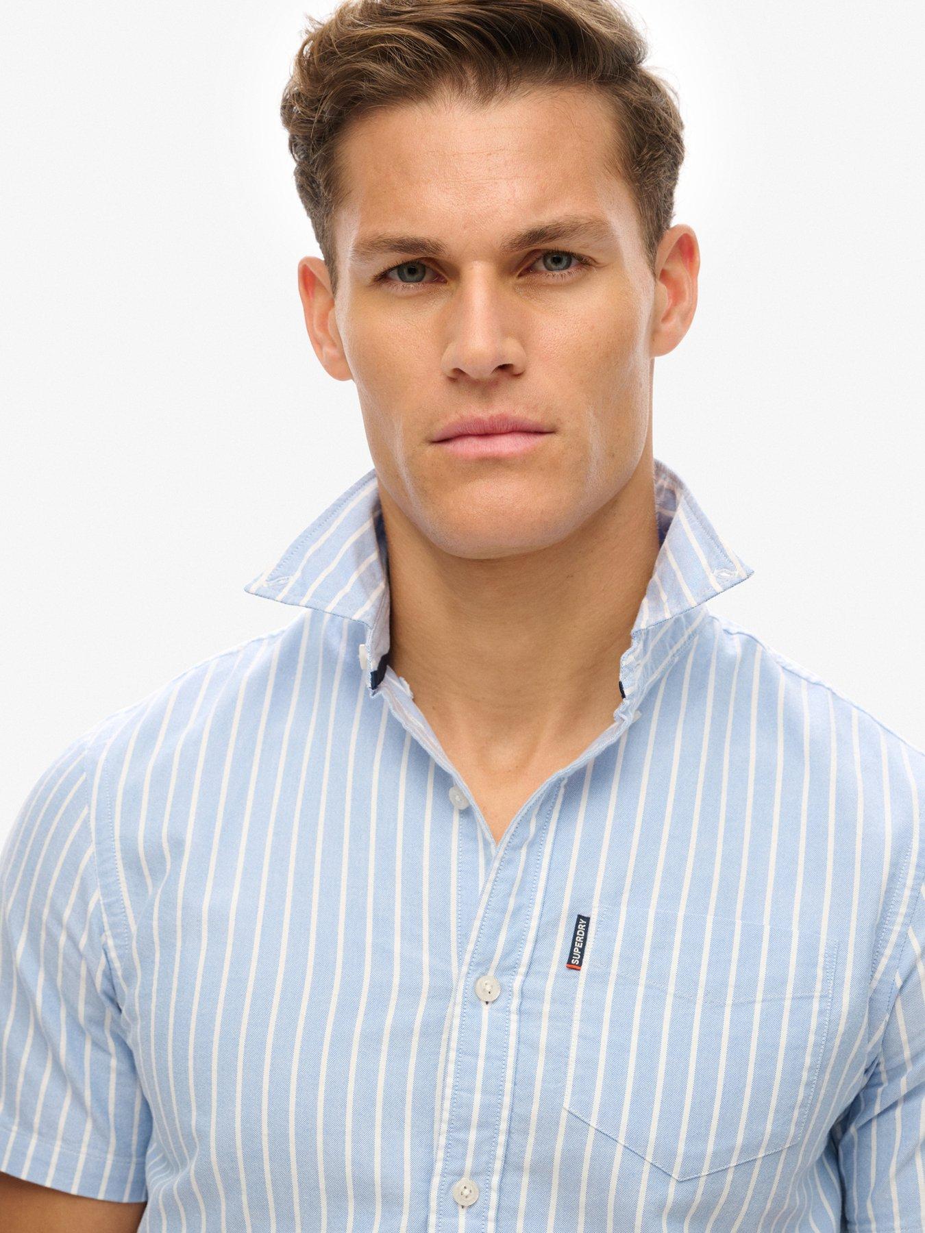  image of superdry-oxford-short-sleeve-shirt-blue