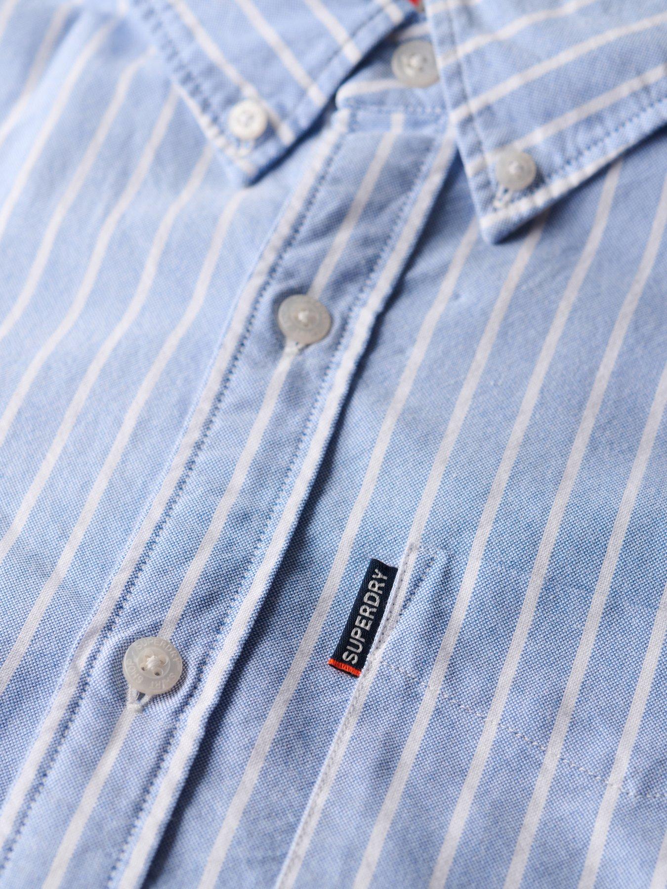  image of superdry-oxford-short-sleeve-shirt-blue