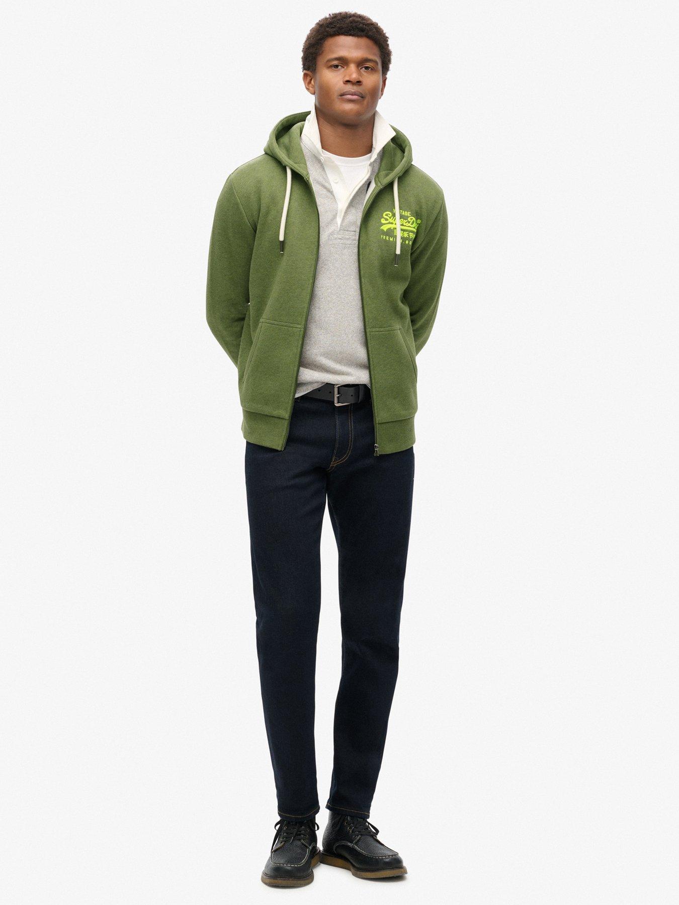 Image 3 of 5 of Superdry Original Neon Graphic Zip Through Hoodie - Green