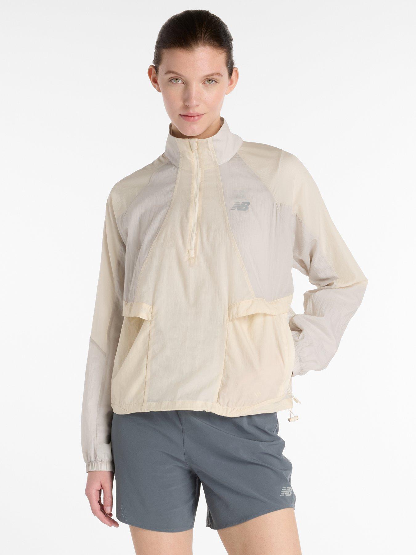 undefined Womens Running Water Resistant Jacket - Cream