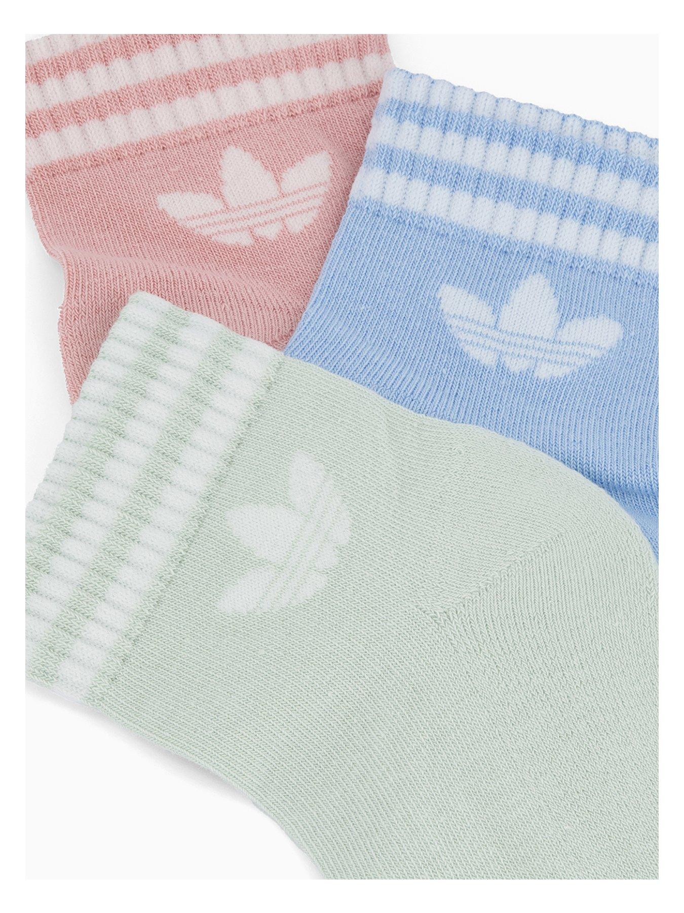  image of adidas-originals-womens-3-stripe-ankle-socks-3-pack-multi