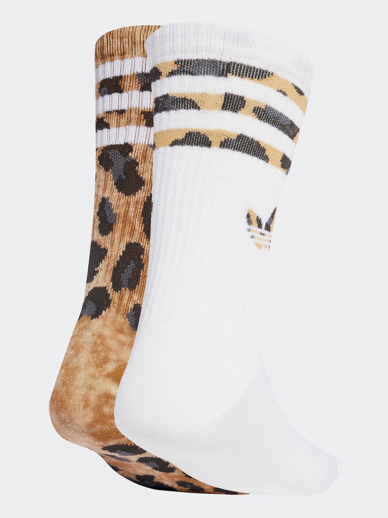  image of adidas-originals-womens-leopard-crew-socks-2-pack-leopard-print