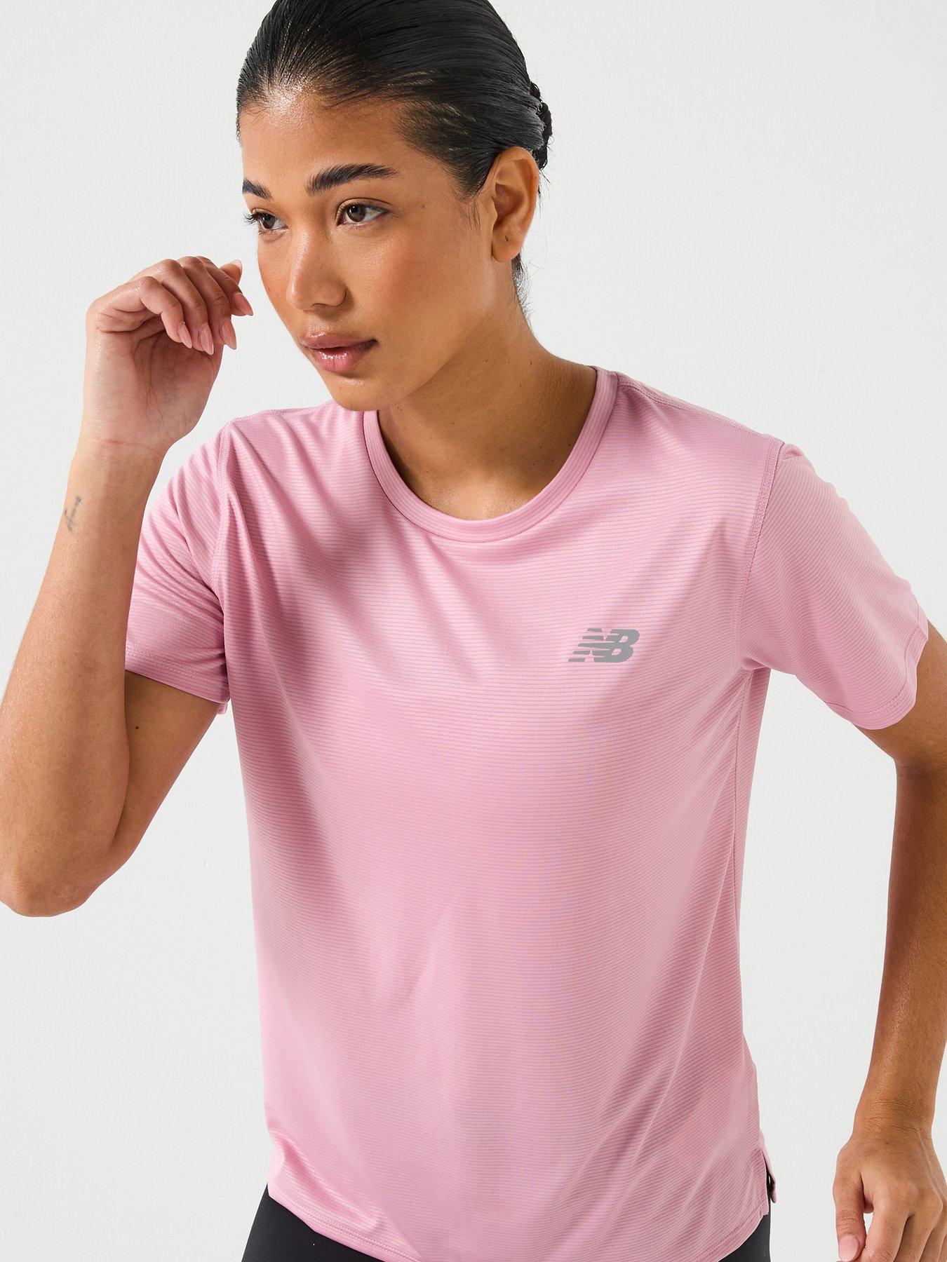  image of new-balance-womens-running-essential-t-shirt-pink