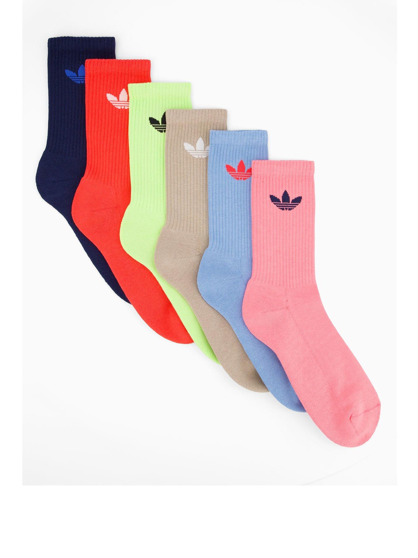 Image 1 of 3 of adidas Originals Unisex Trefoil Crew Sock 6 Pack - Multi