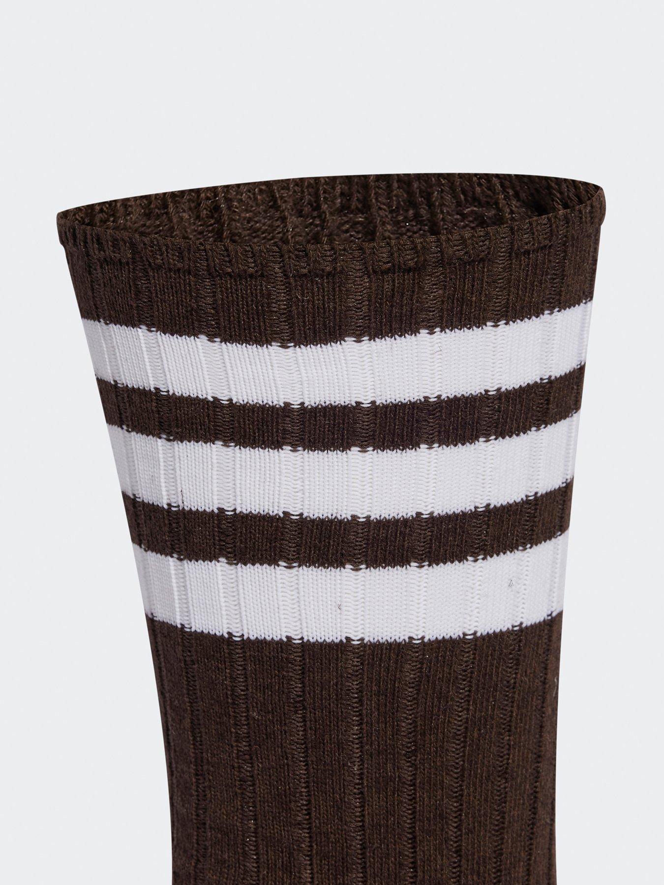 Image 3 of 4 of adidas Originals Unisex 3 Stripe Crew Socks 2 Pack - Beige