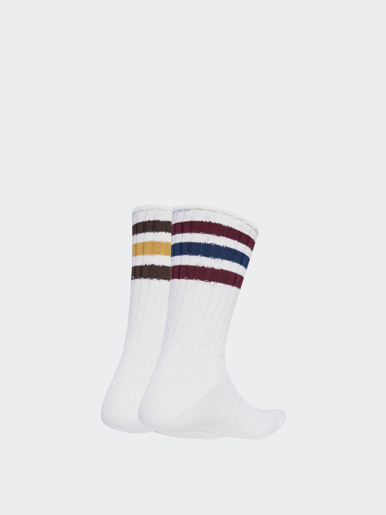 back image of adidas-originals-unisex-3-stripe-crew-socks-2-pack-white