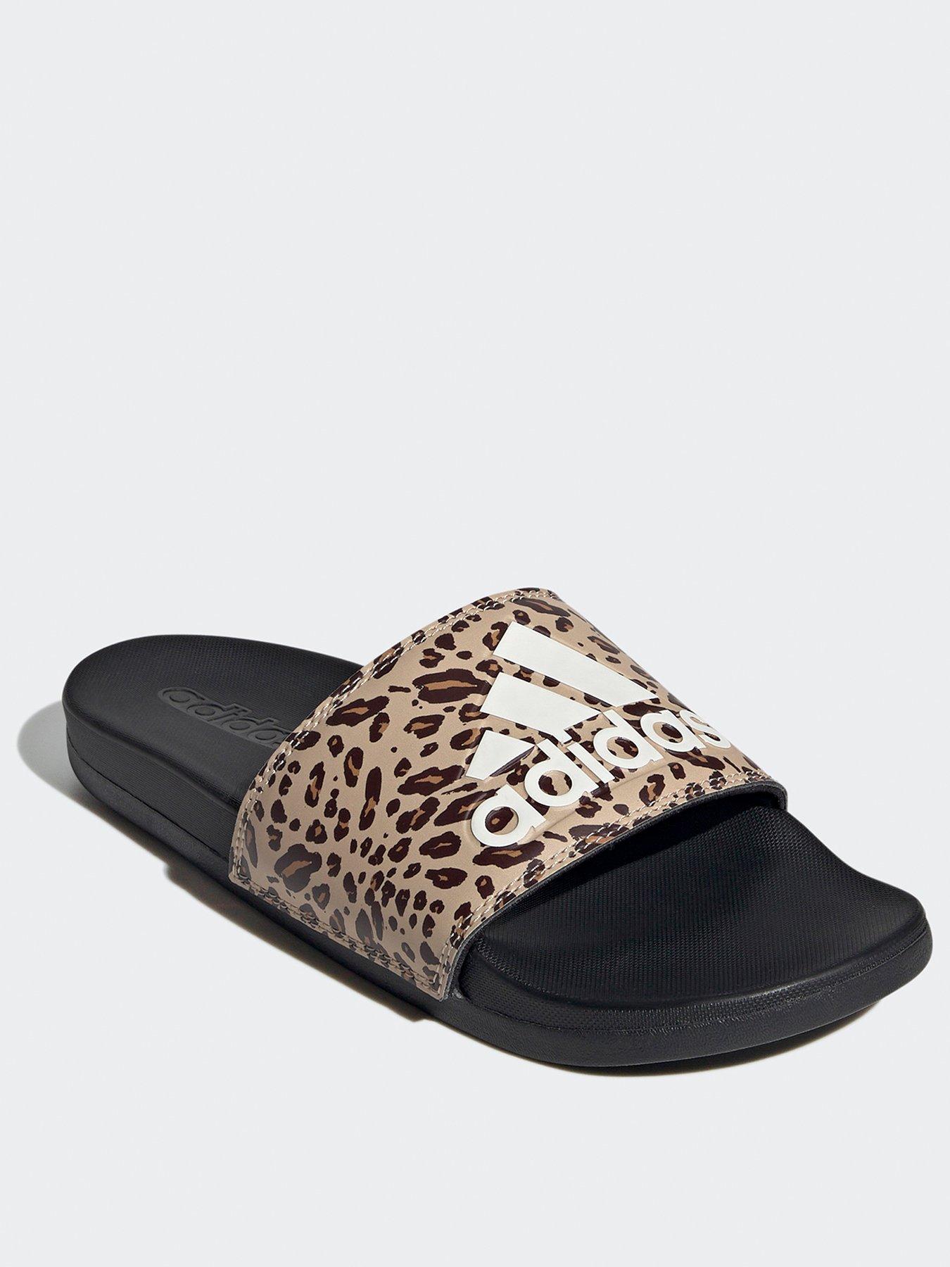 Image 2 of 7 of adidas Sportswear Women's Adilette Comfort Leopard Slides - Brown