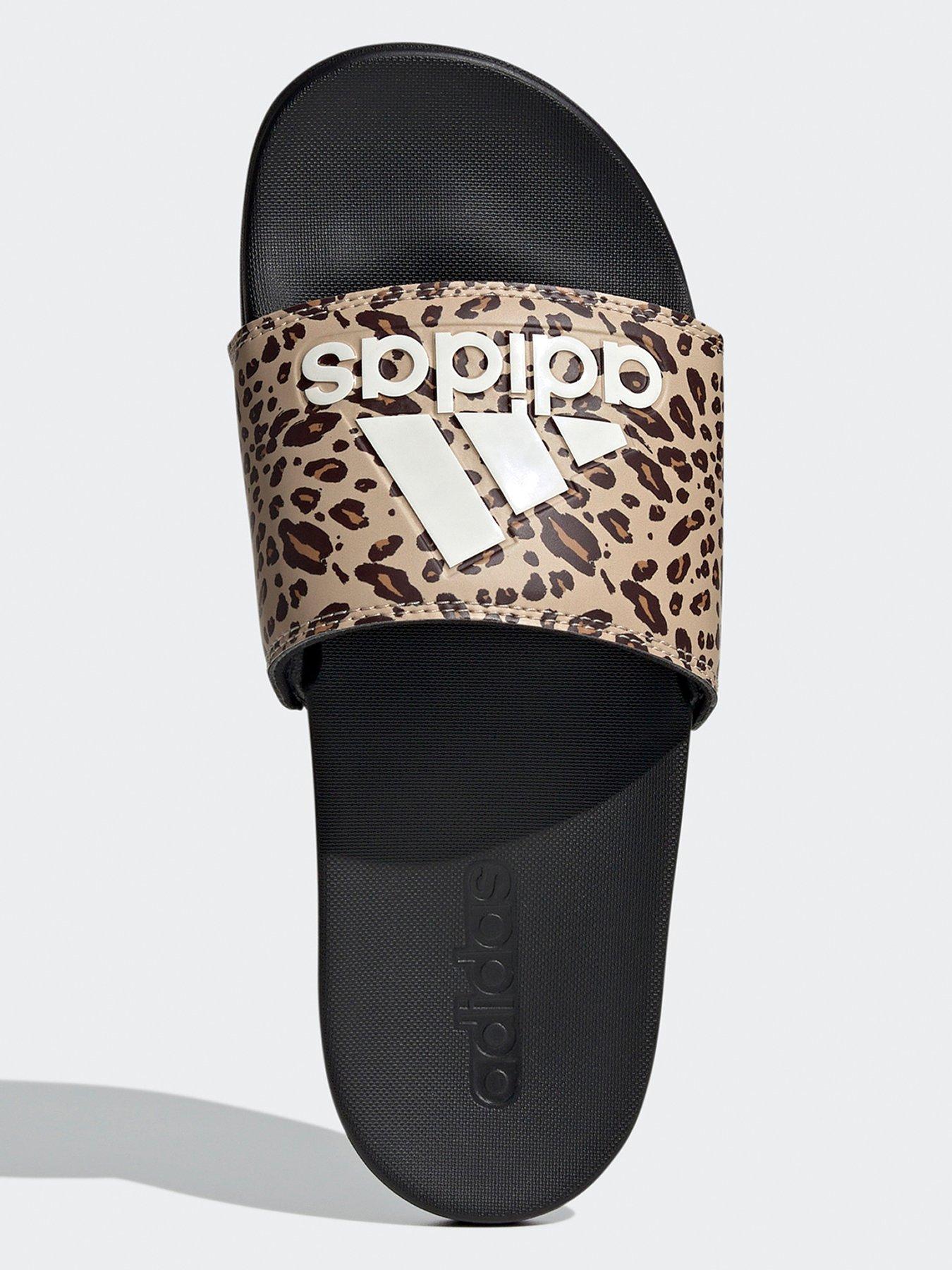 Image 4 of 7 of adidas Sportswear Women's Adilette Comfort Leopard Slides - Brown