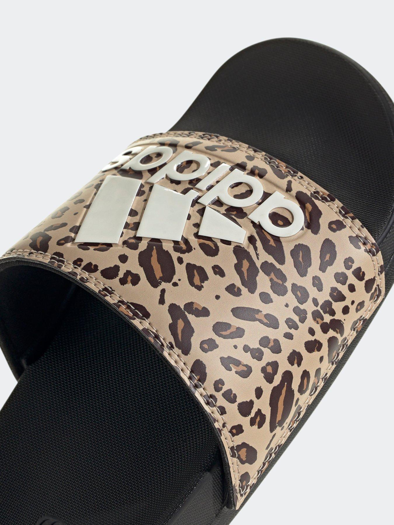 Image 6 of 7 of adidas Sportswear Women's Adilette Comfort Leopard Slides - Brown