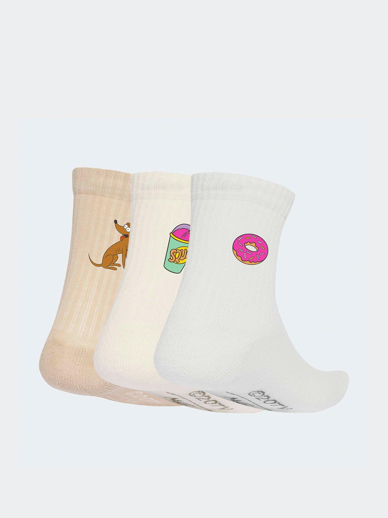 undefined The Simpsons Kids 3 Pack Socks - Beige