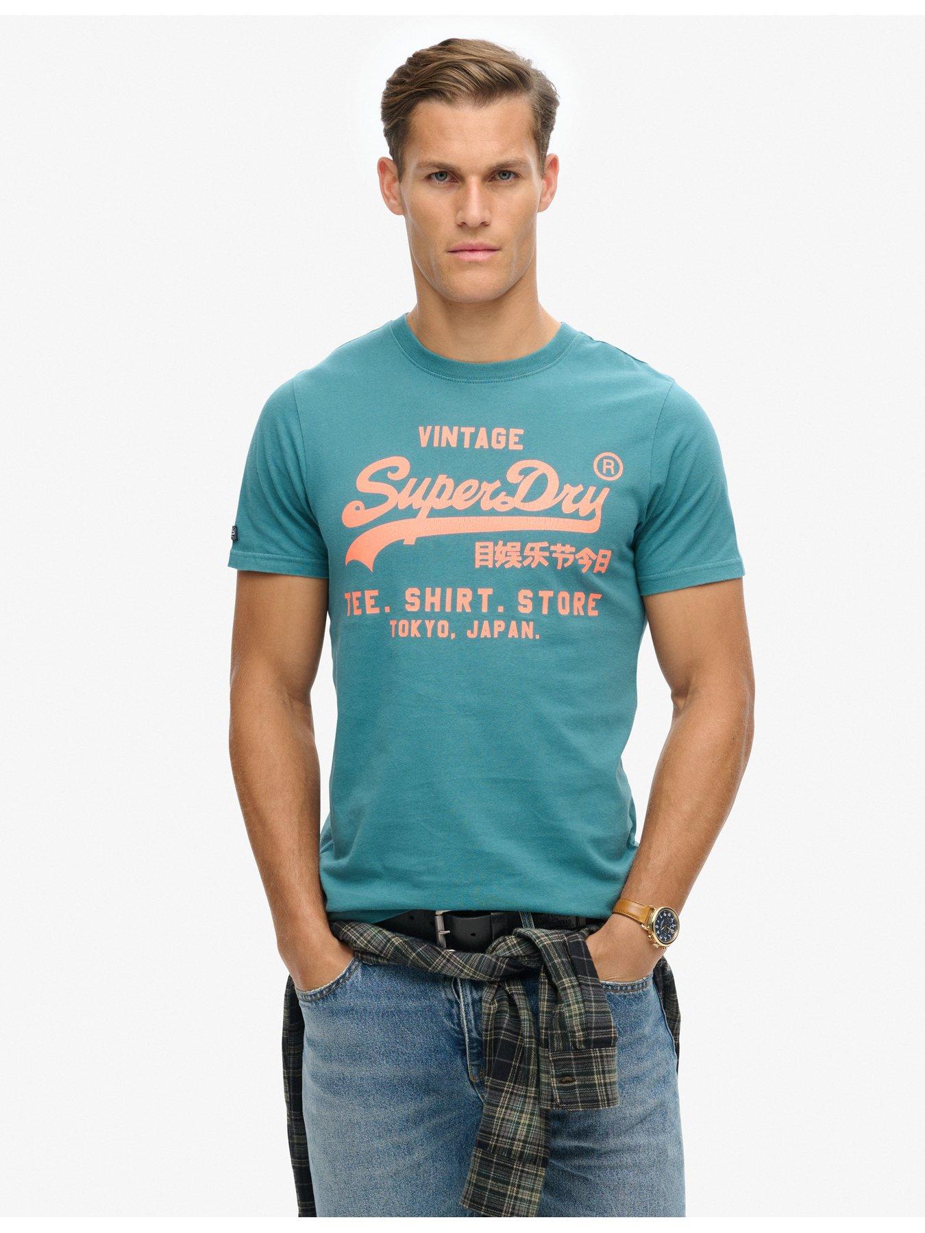  image of superdry-neon-vl-graphic-t-shirt-blue