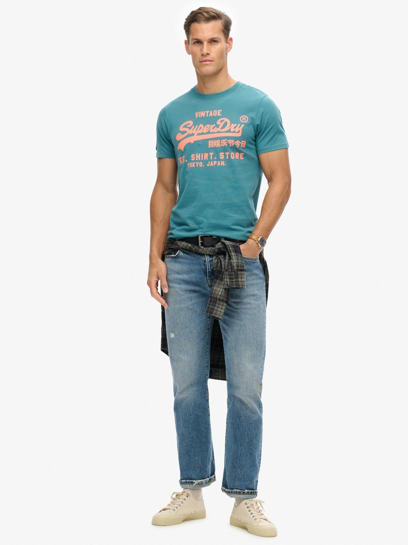  image of superdry-neon-vl-graphic-t-shirt-blue