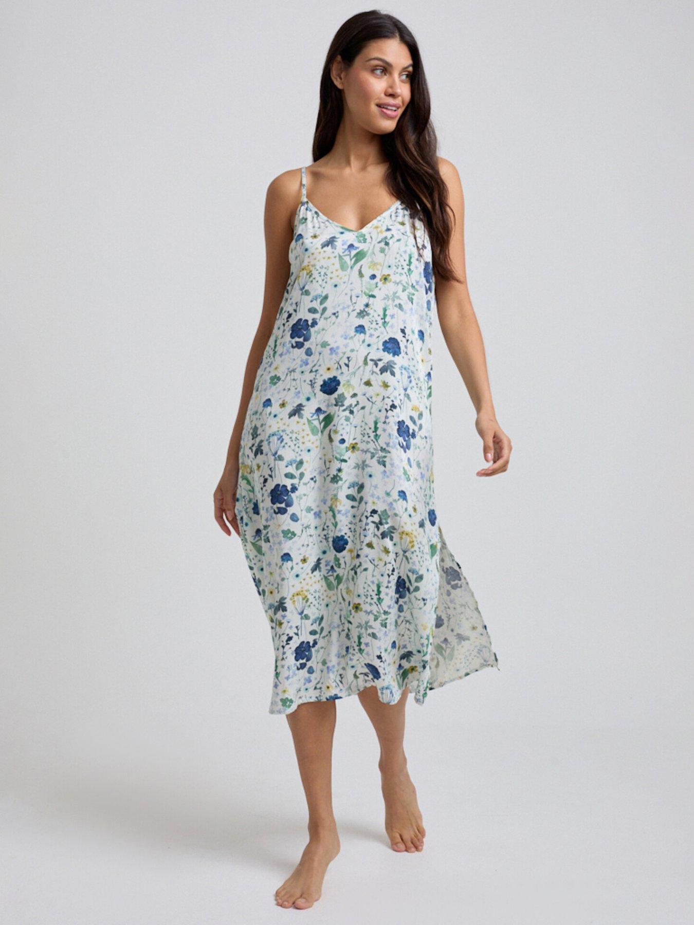 lily-lionel-rosie-v-neck-floral-print-nightie-ecru