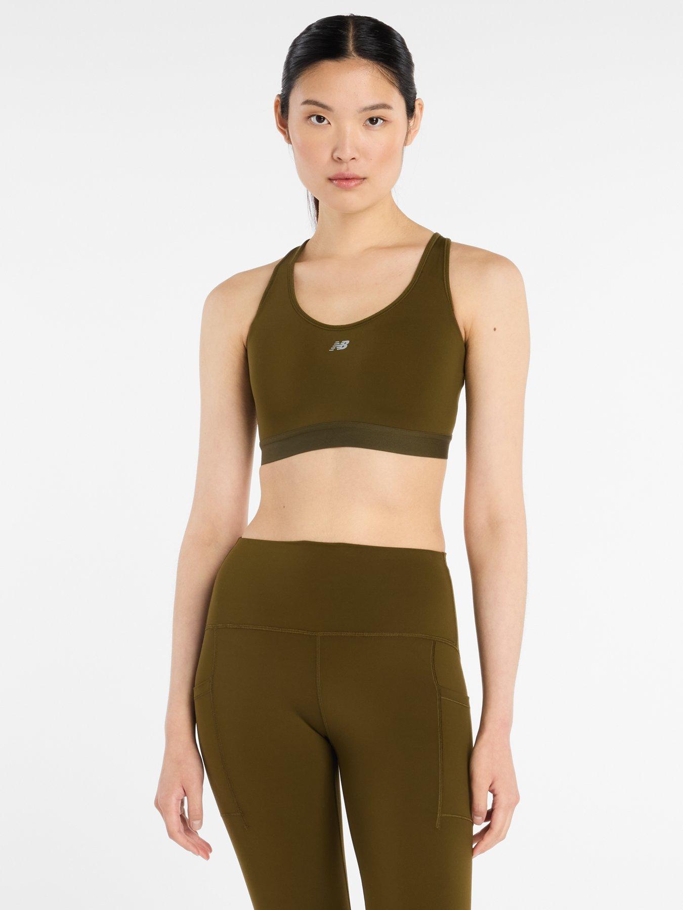  image of new-balance-womens-running-essential-high-support-sports-bra-brown