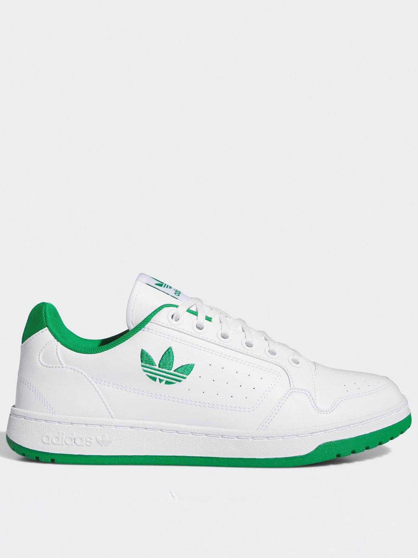 front image of adidas-originals-mens-ny-90-trainers-whitegreen