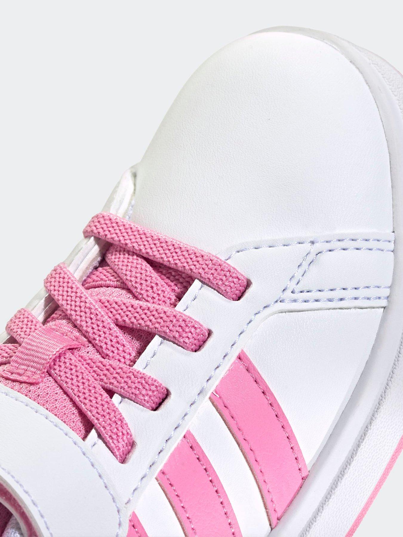 Image 6 of 7 of adidas Sportswear Kid's Grand Court 20 El C Trainers - White/Pink