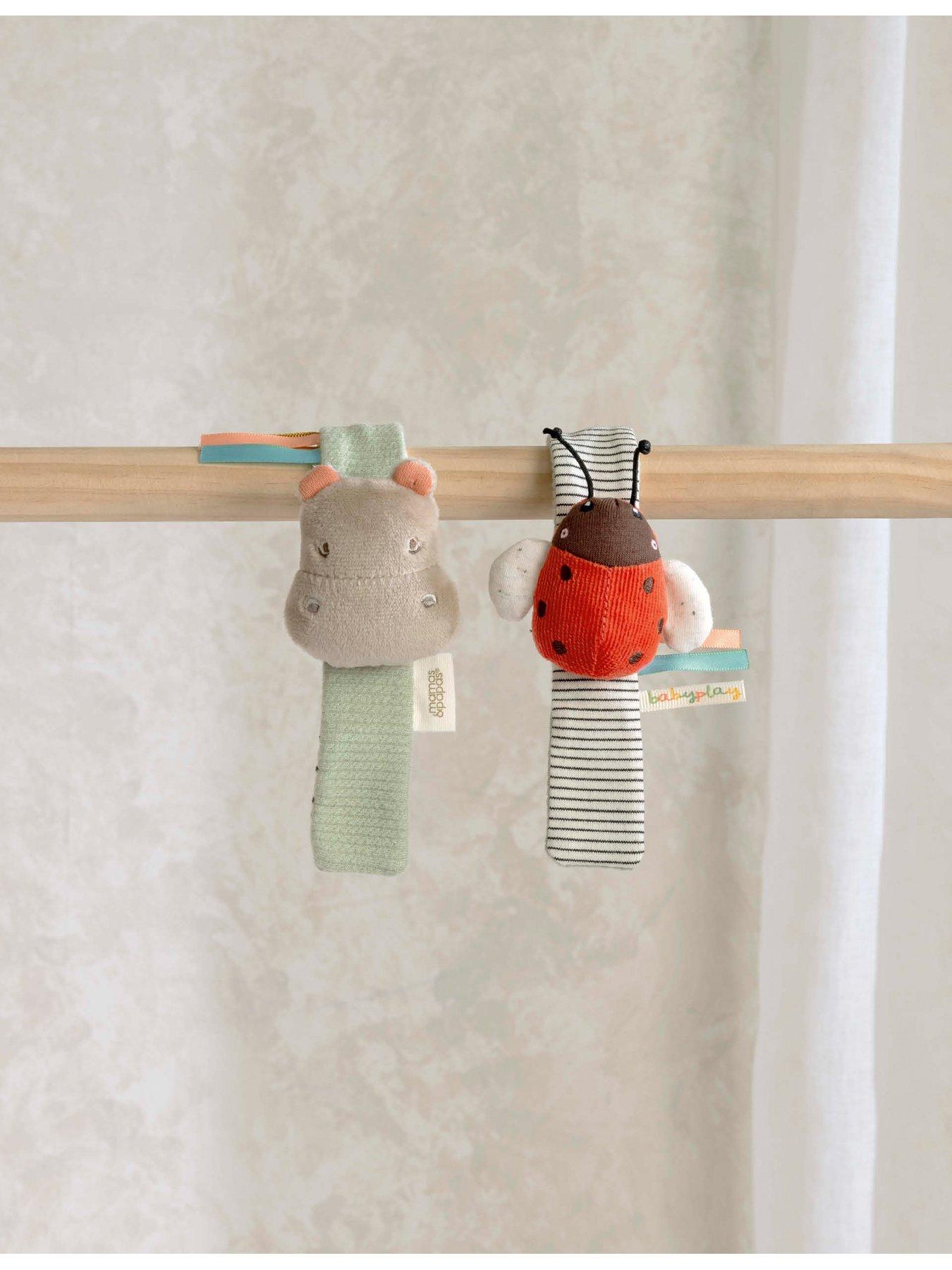 undefined Born to be Wild Wrist Rattle 2 Pack - Hippo and Ladybird