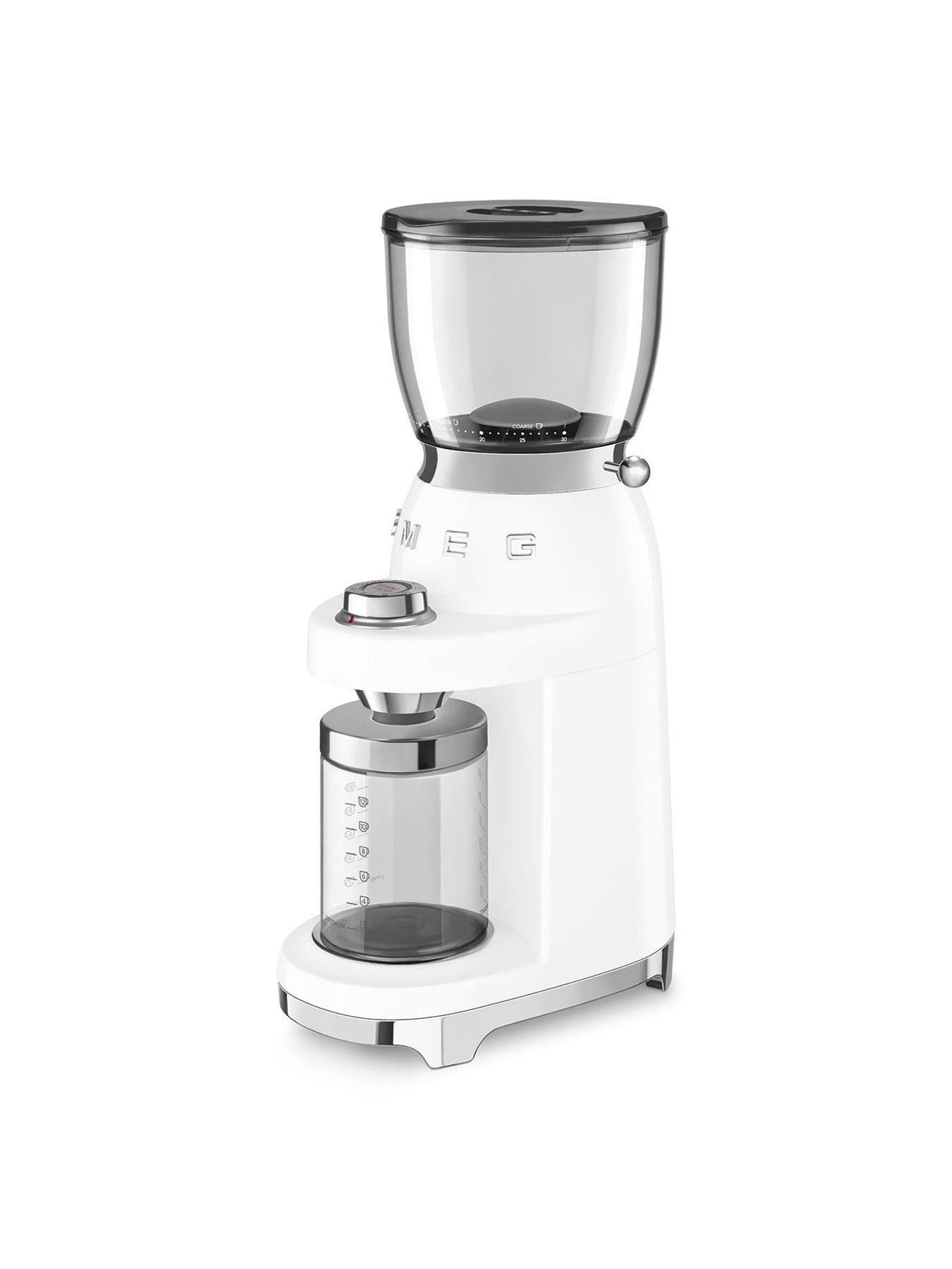 Image 2 of 6 of Smeg EEJB302 50s Style Coffee Grinder &amp; Induction Milk Frother - White