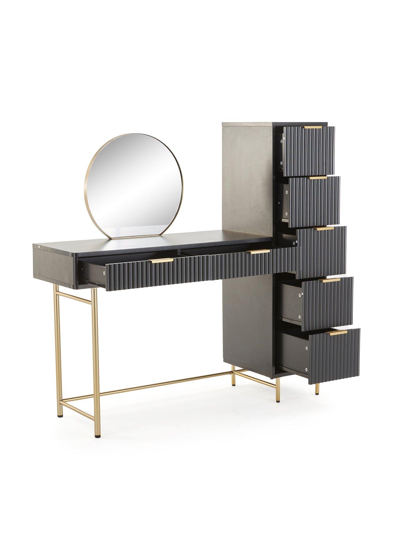 Image 4 of 7 of Very Home Cora Dressing Table, Mirror & Side Drawers