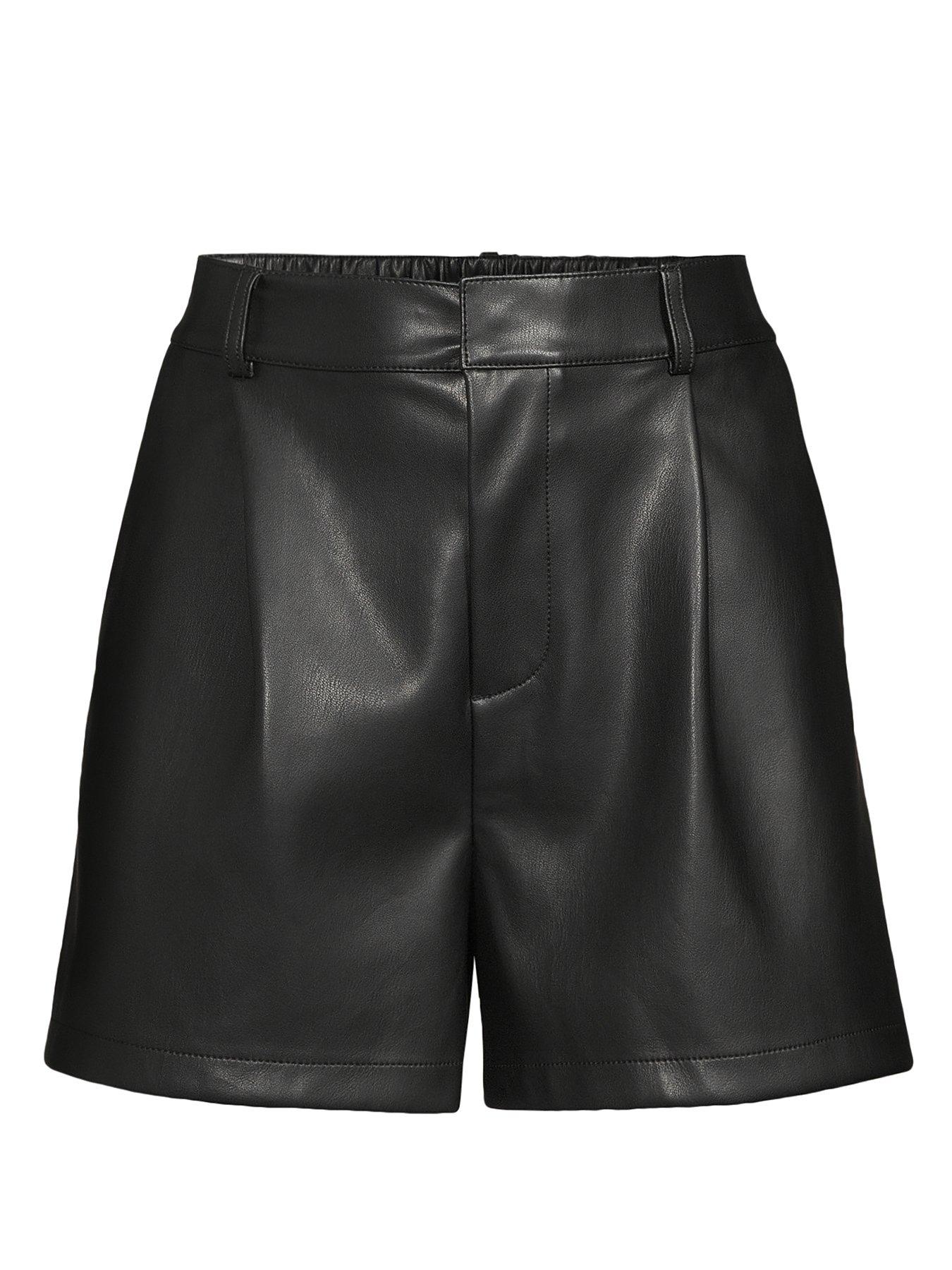 Image 7 of 7 of The Very Collection Pu Shorts - Black