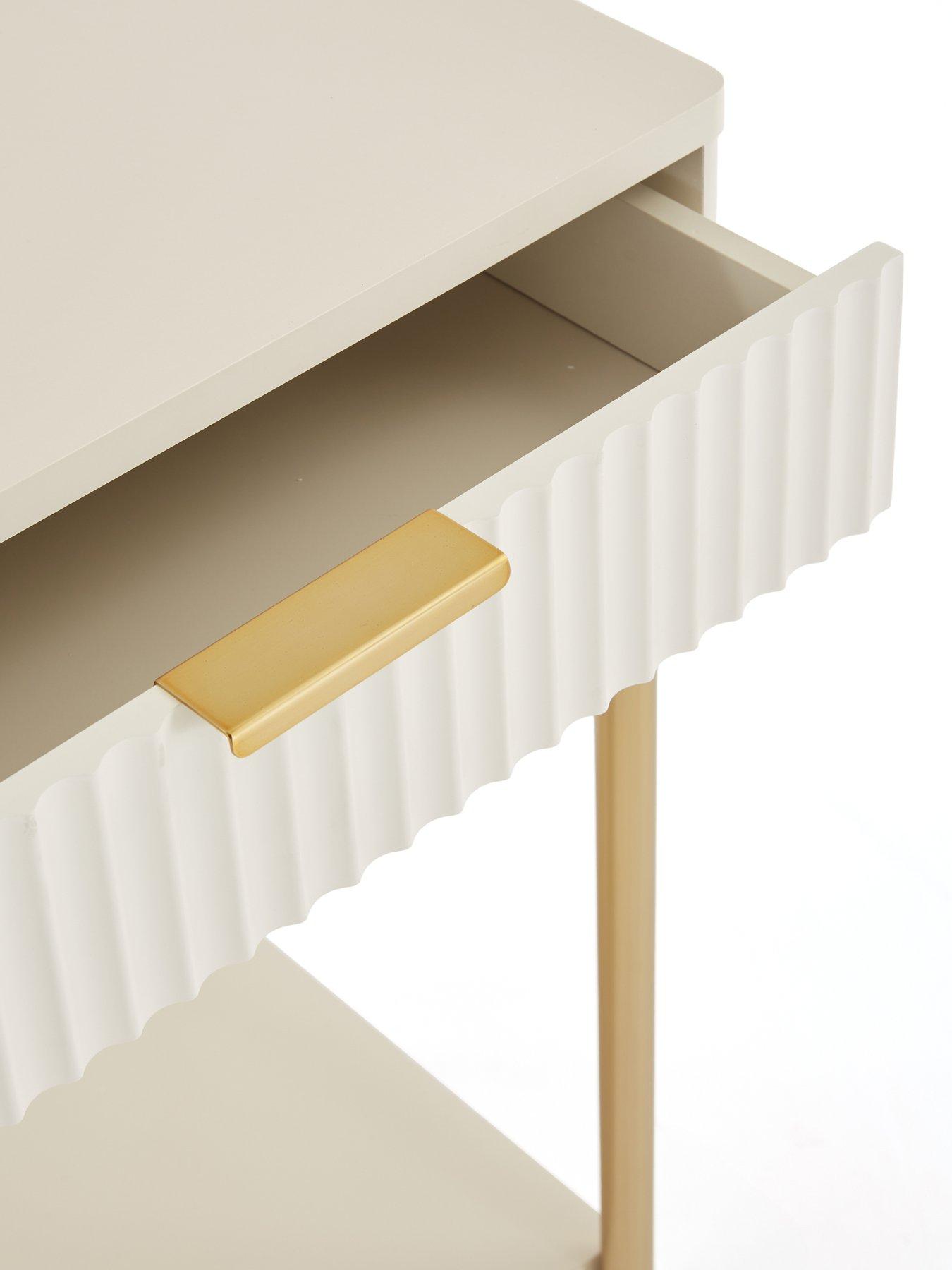 Image 5 of 7 of Very Home Cora Console Table - Ivory/Brass