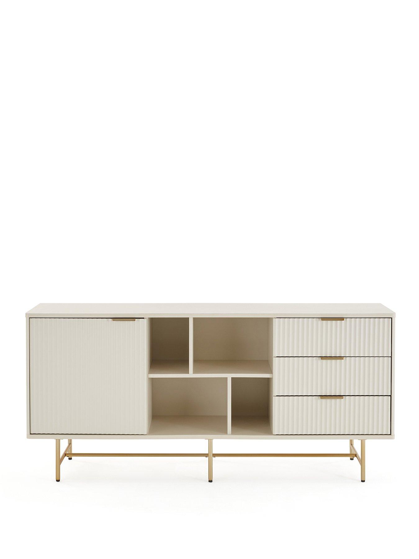 Image 2 of 7 of Very Home Cora Large Multi Sideboard - Ivory/Brass