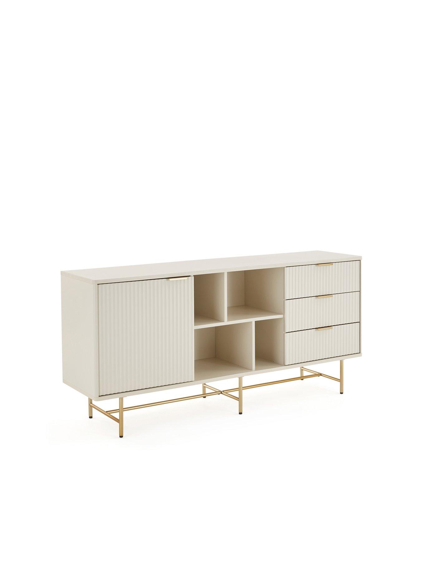 Image 3 of 7 of Very Home Cora Large Multi Sideboard - Ivory/Brass