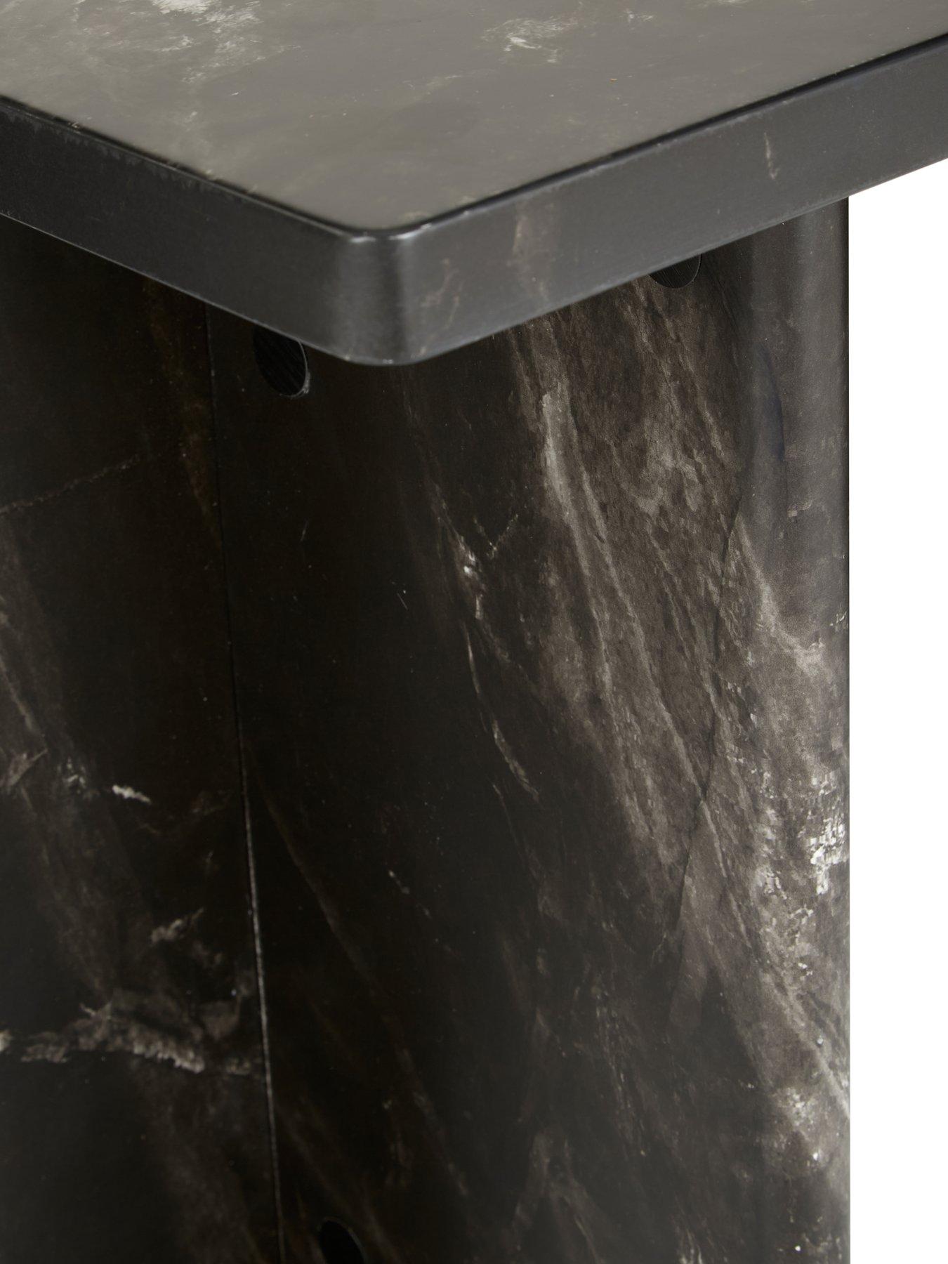 Image 6 of 6 of Very Home Bloc Stone Effect Pedestal Table - Charcoal - FSC&reg; Certified