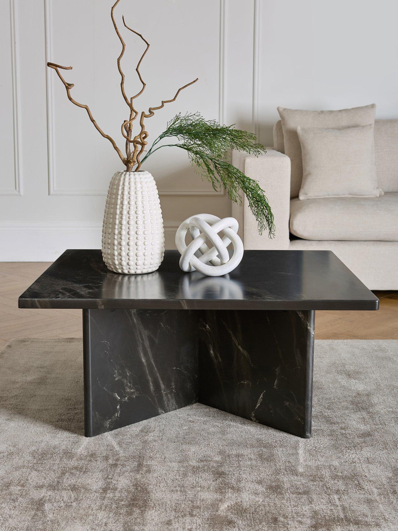 undefined Bloc Stone Effect Coffee Table - Charcoal - FSC® Certified