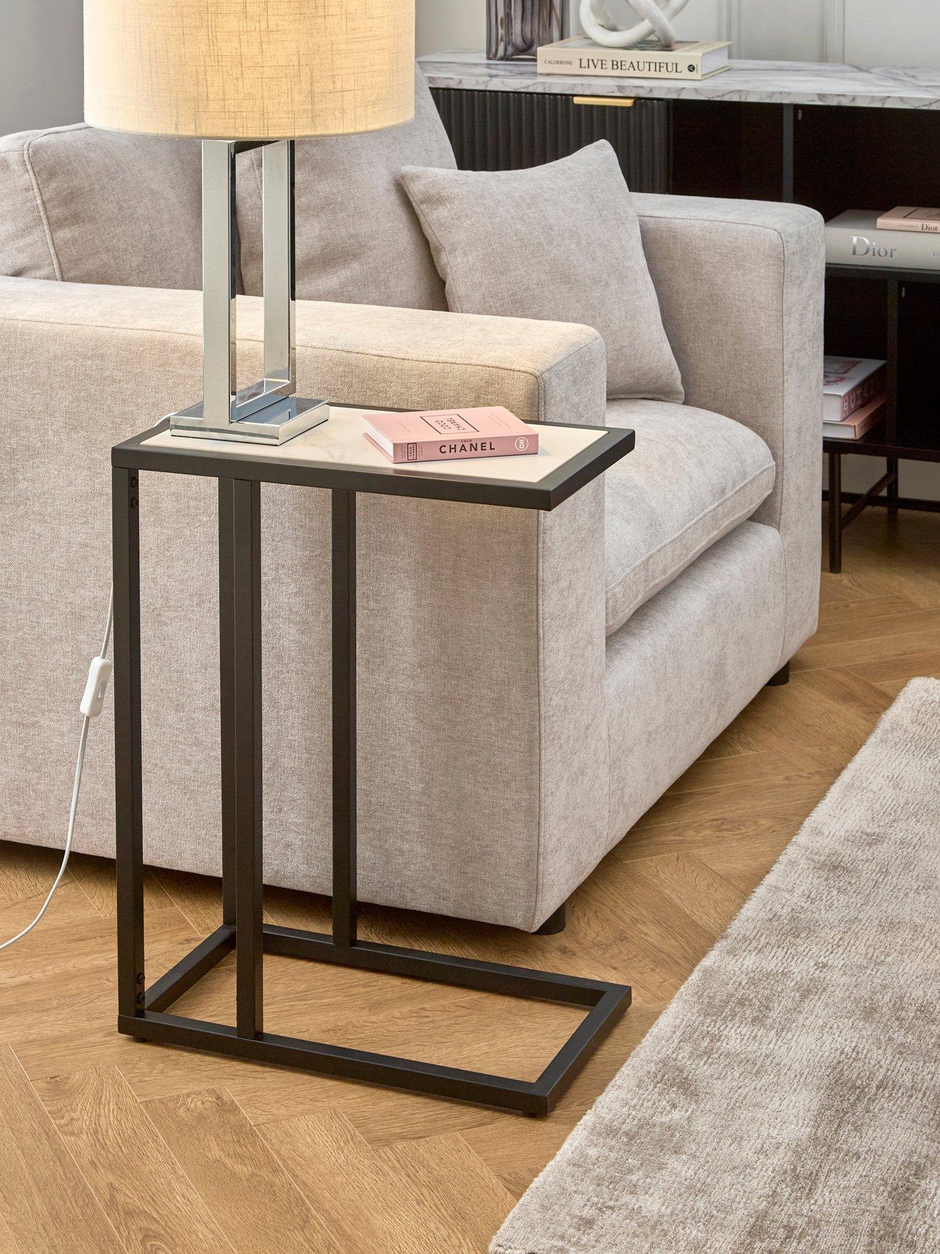 The Very Collection Oran Sofa Side Table - White/Black - FSC® Certified