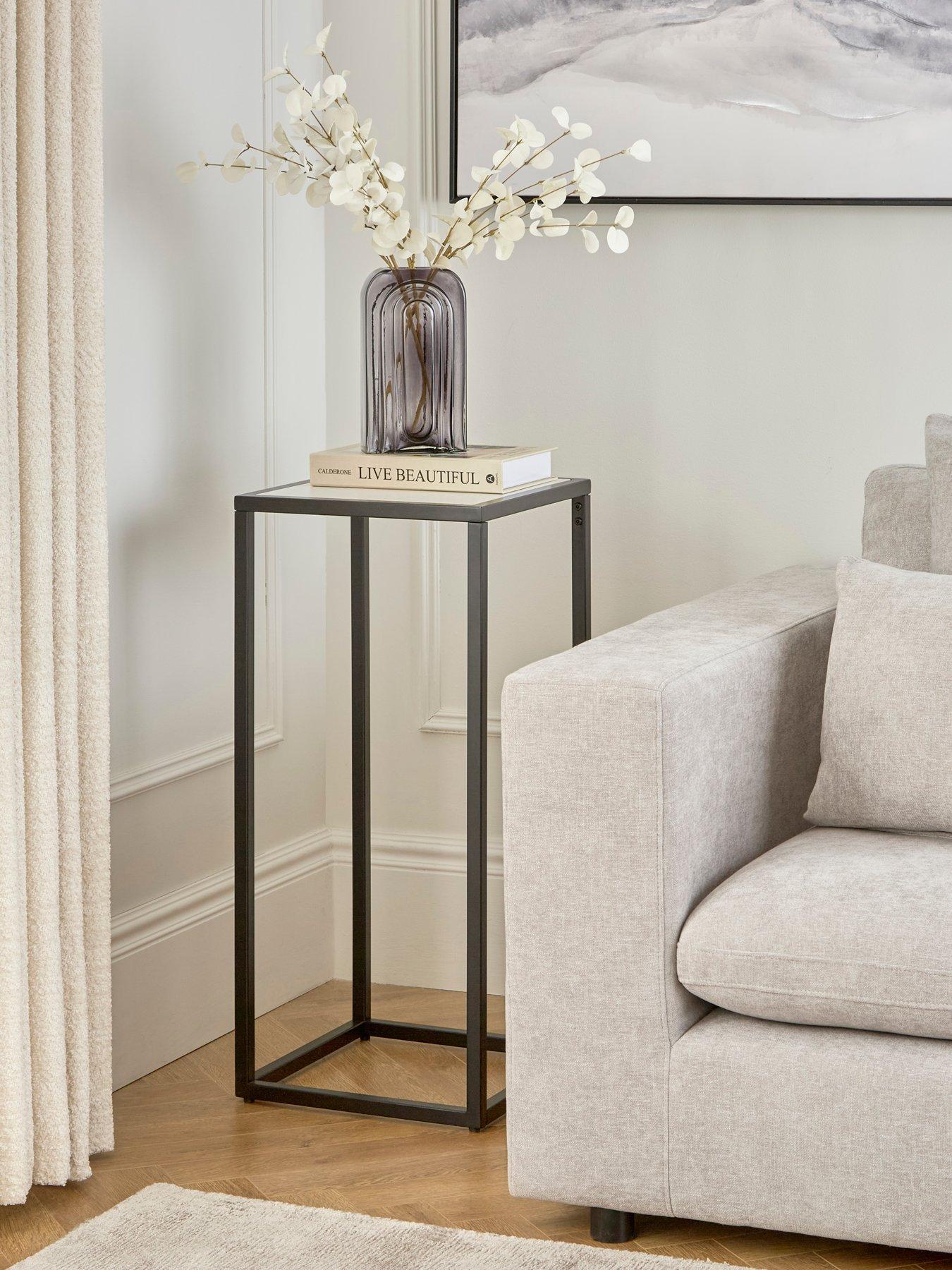 The Very Collection Oran Pedestal Table - White/Black - FSC® Certified