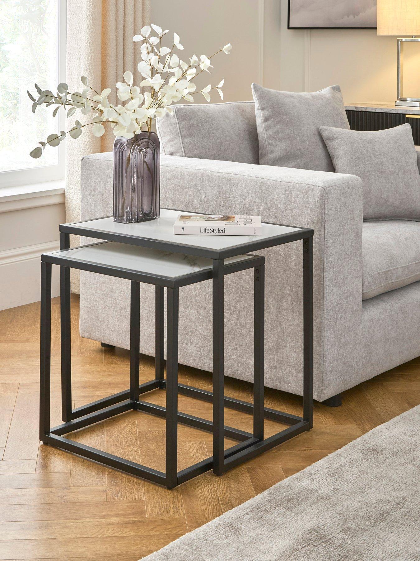 The Very Collection Oran Nest Of Tables - Black/White - FSC® Certified