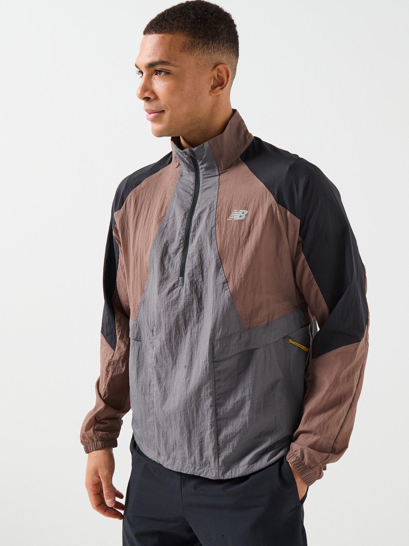 New Balance Mens Running Water Resistant Jacket - Brown