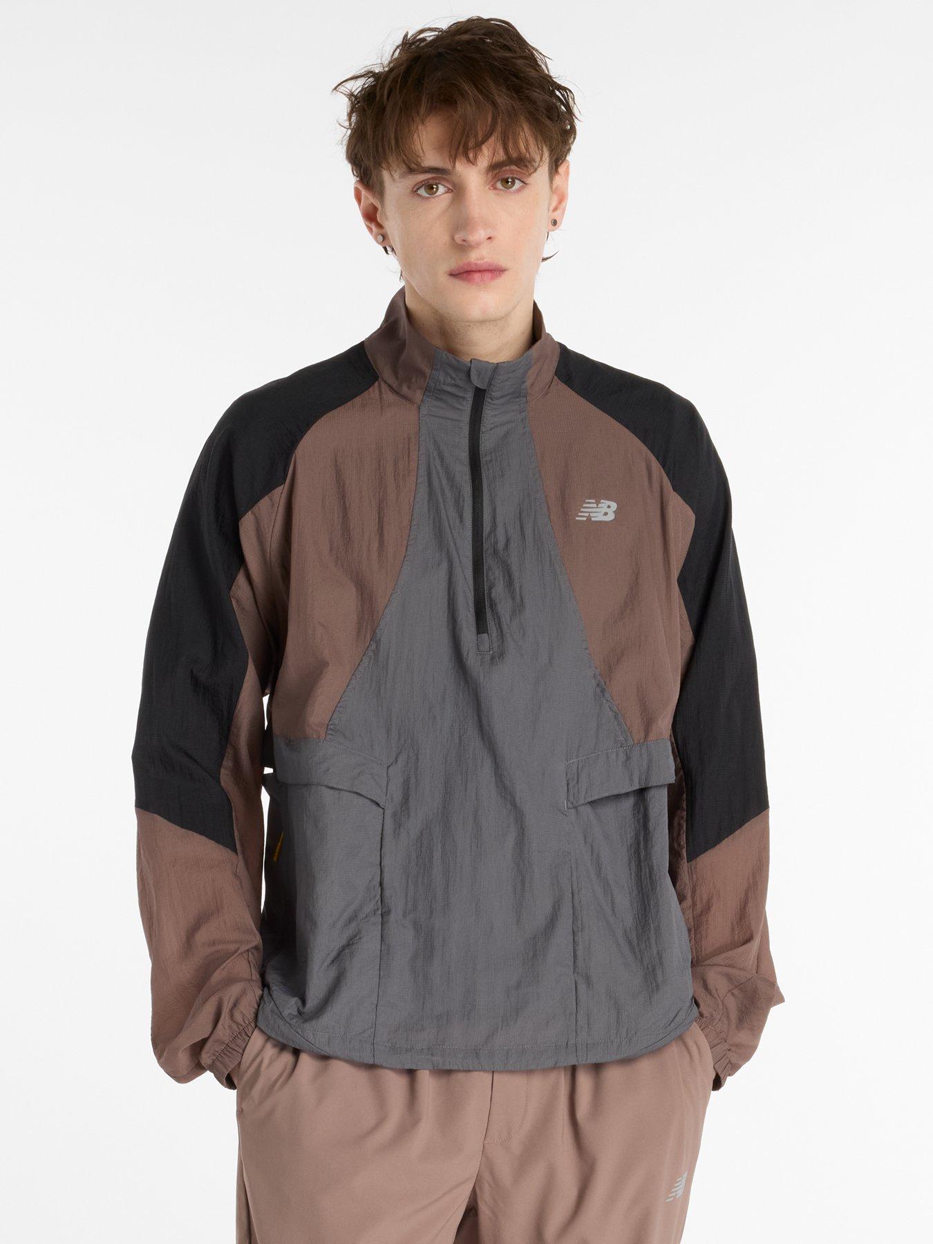 undefined Mens Running Water Resistant Jacket - Brown